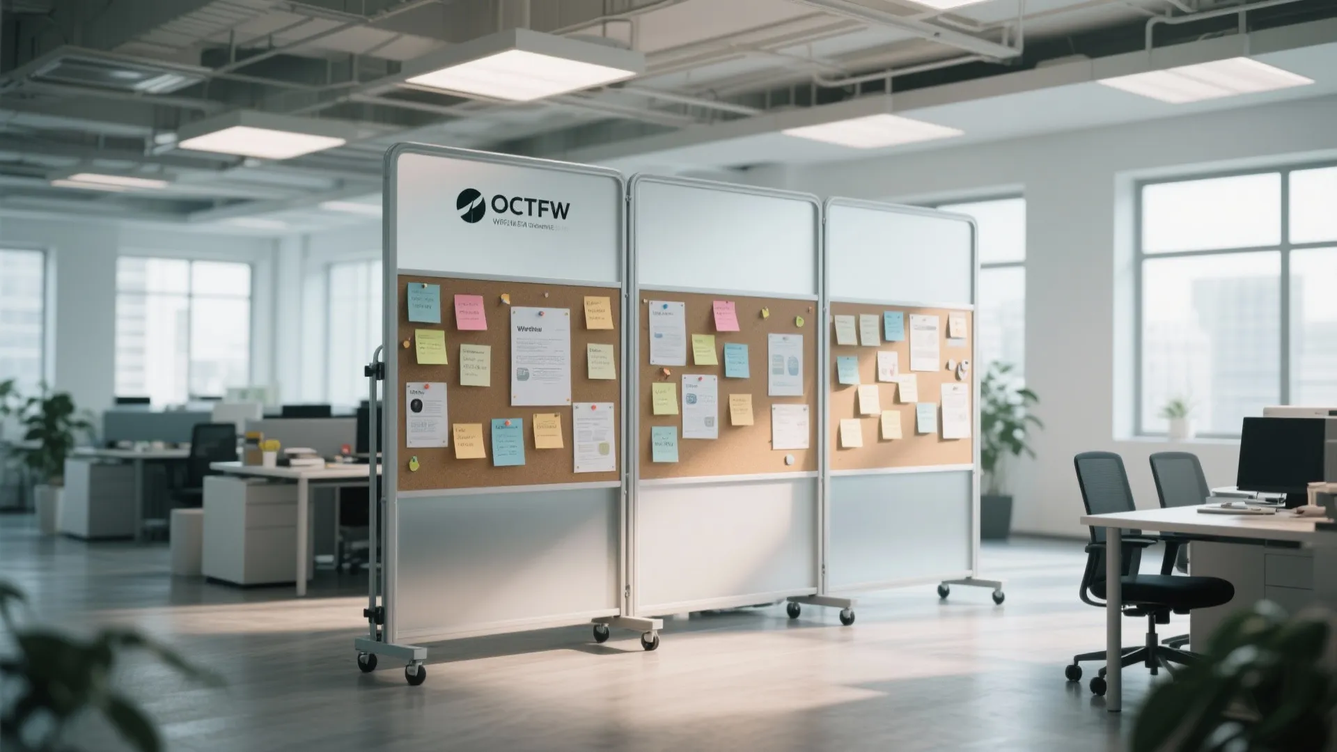 5. Rolling Bulletin Board Partition