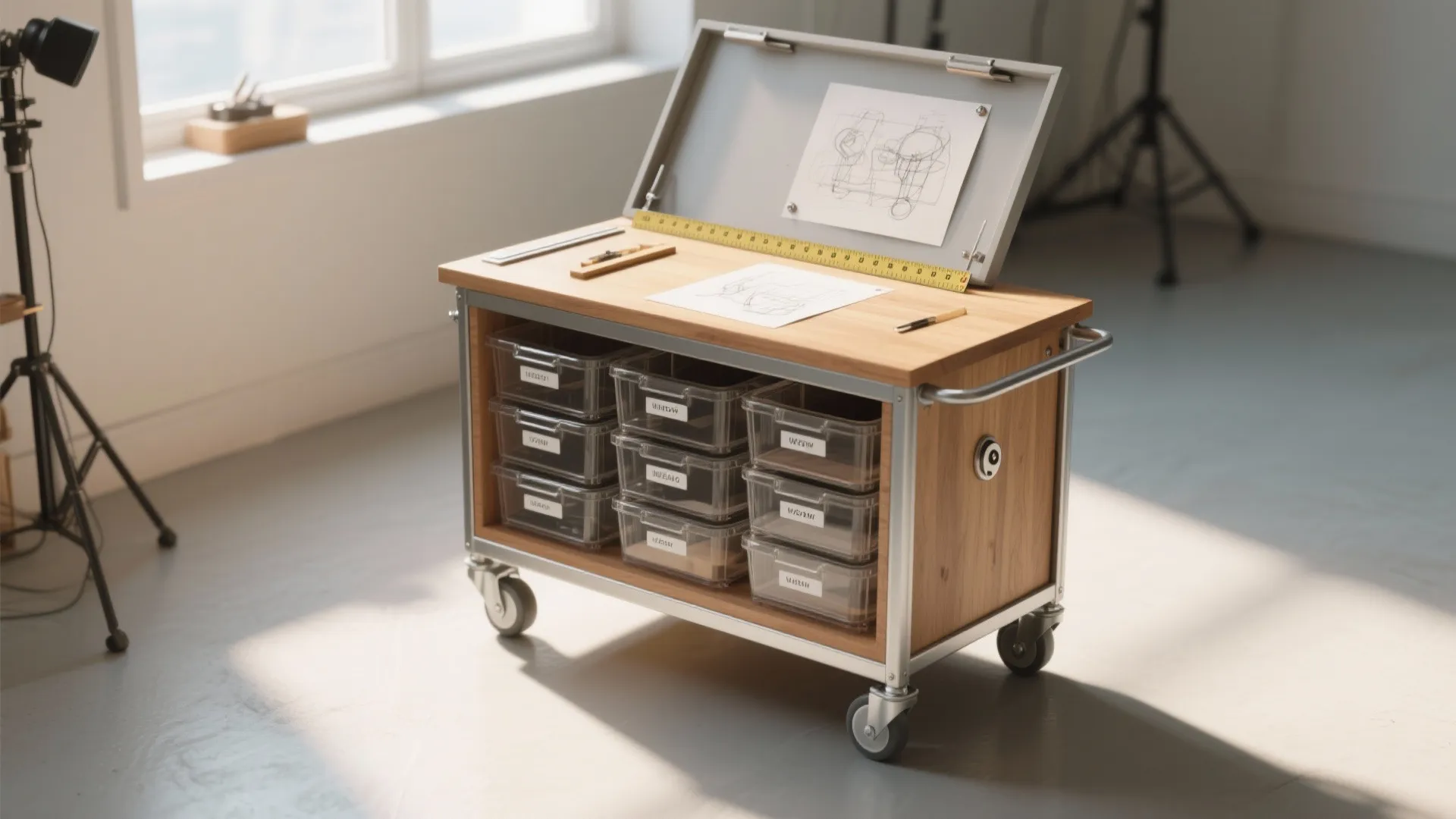 3. Rolling craft cabinet (mobile and flexible)