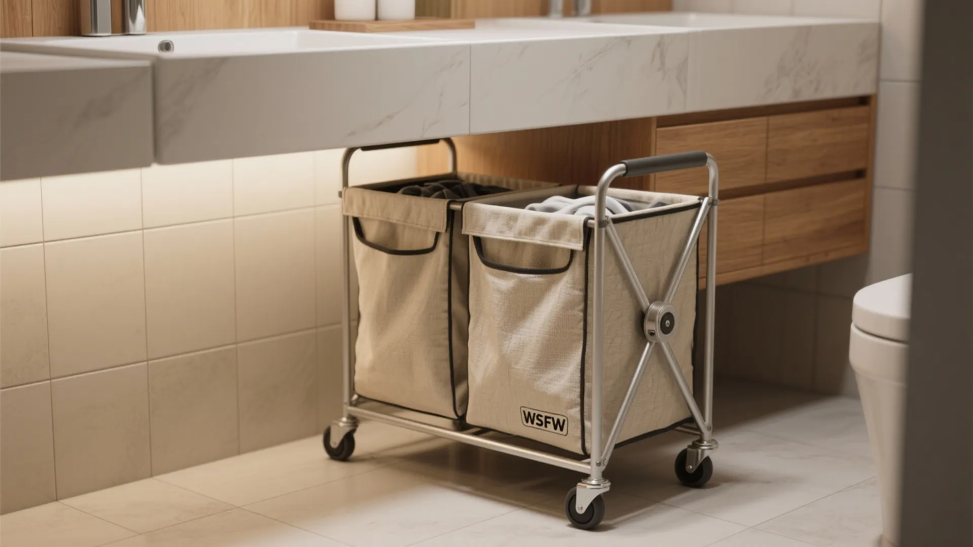 Rolling Foldable Laundry Cart