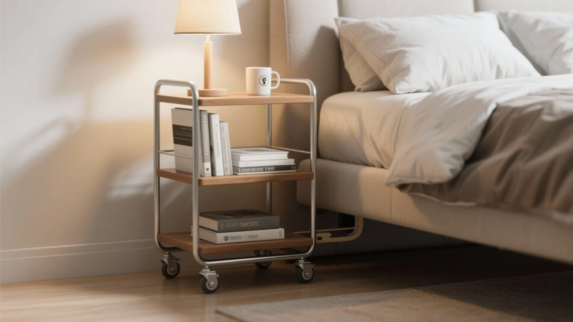 5. Rolling cart for flexibility and bedside organization