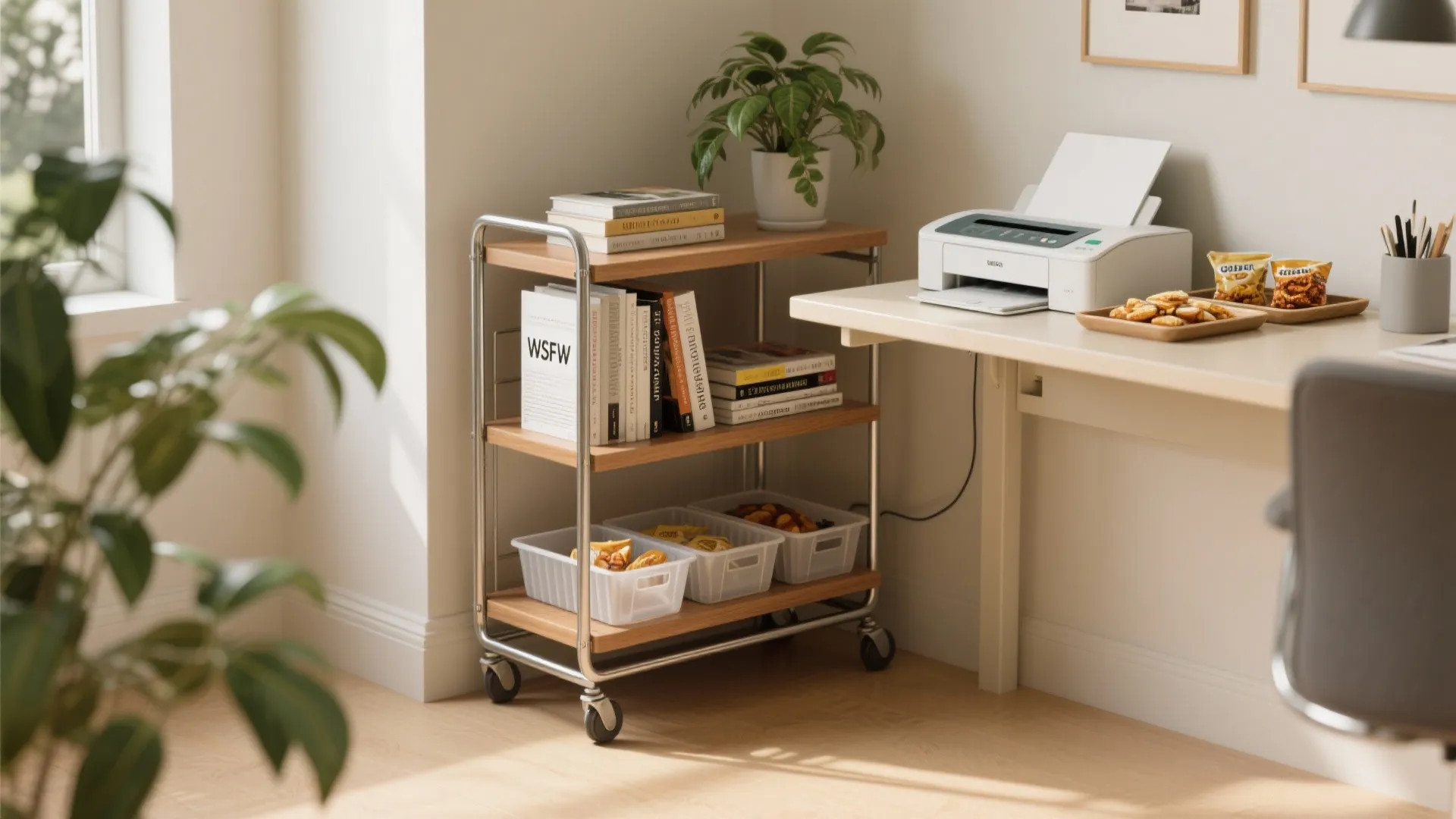 5. Portable Rolling Carts and Multi-Use Trays