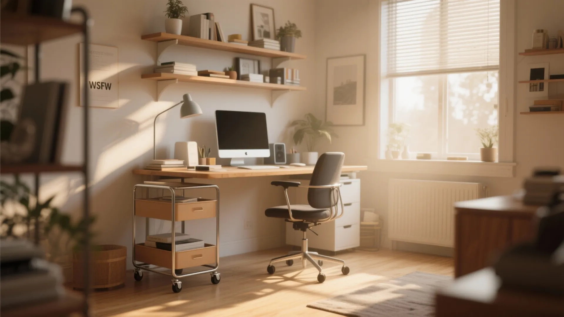 7. Rolling Carts as Desks