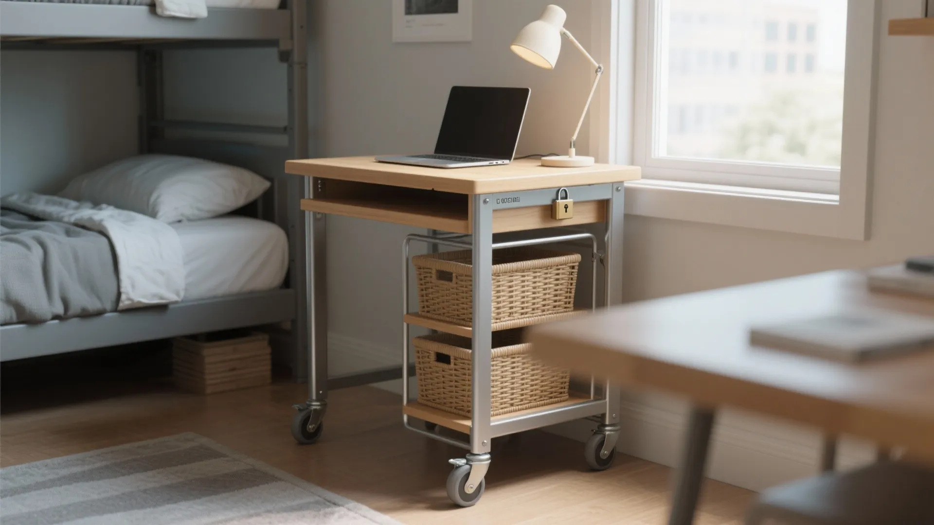 5. Mobile rolling cart desk (multi-use)
