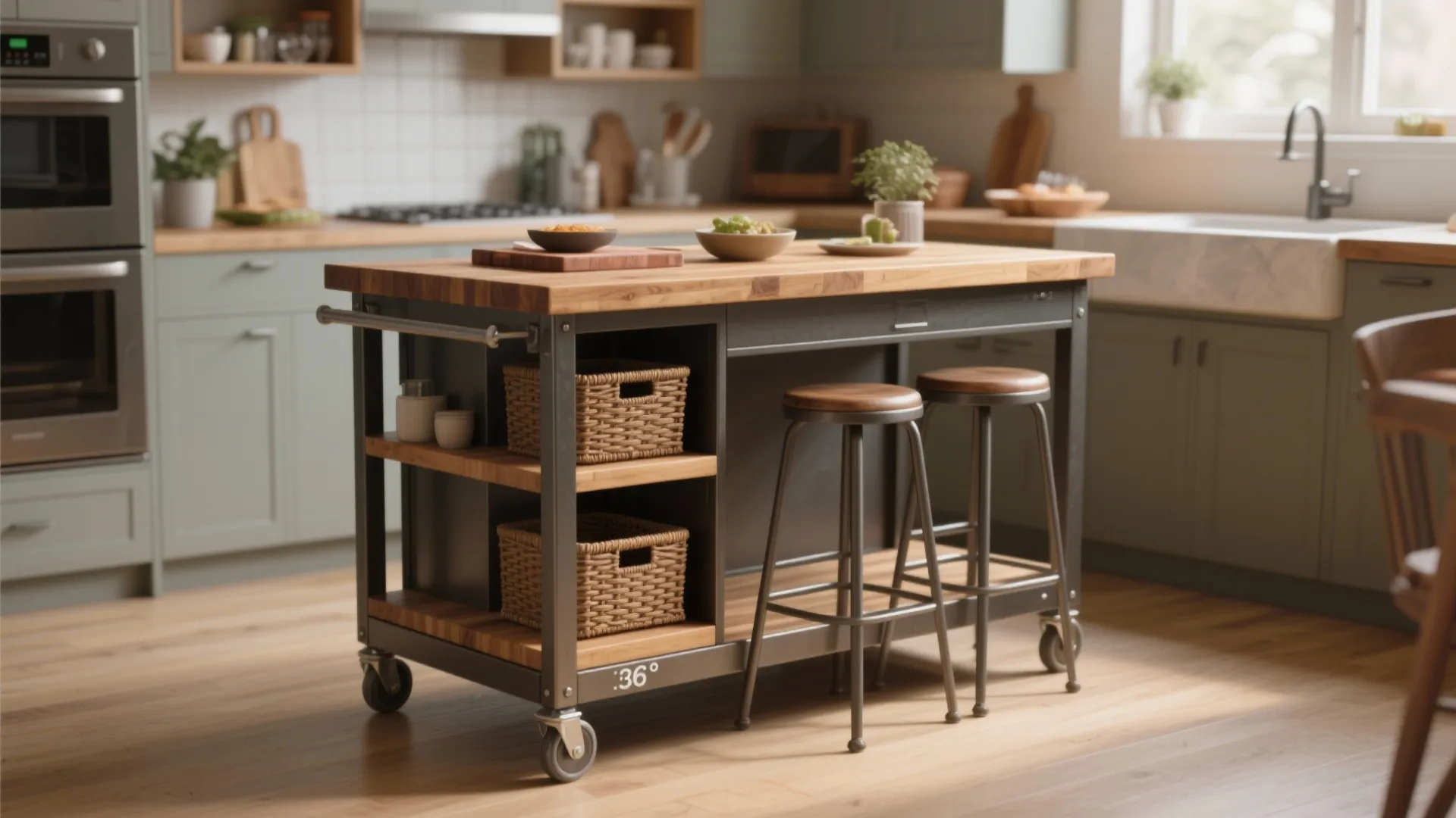 Multi-Functional Island or Rolling Cart