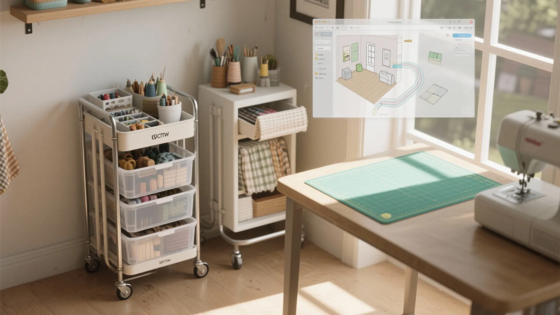 5. Rolling cart + folding mat + 3D planning