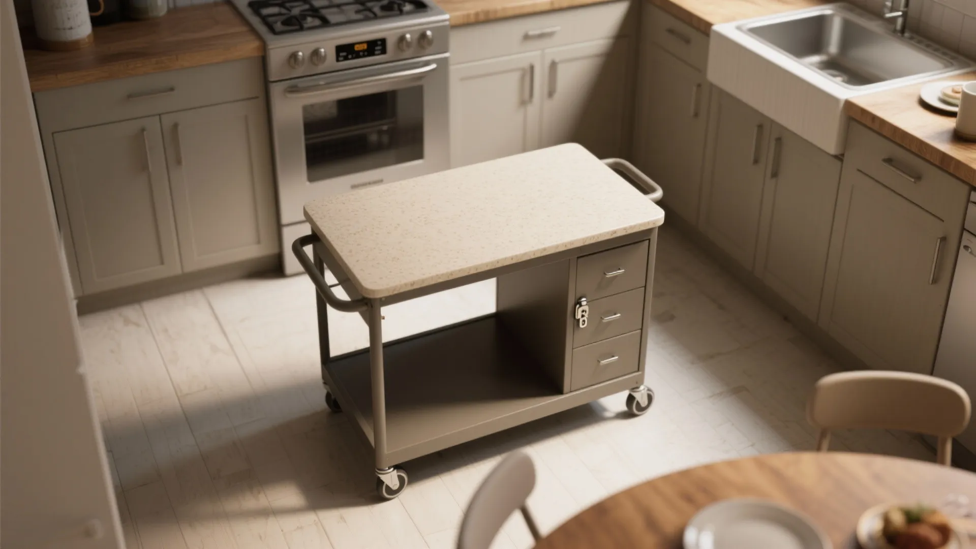 5. Rolling Cart Table (Mobile Flexibility)