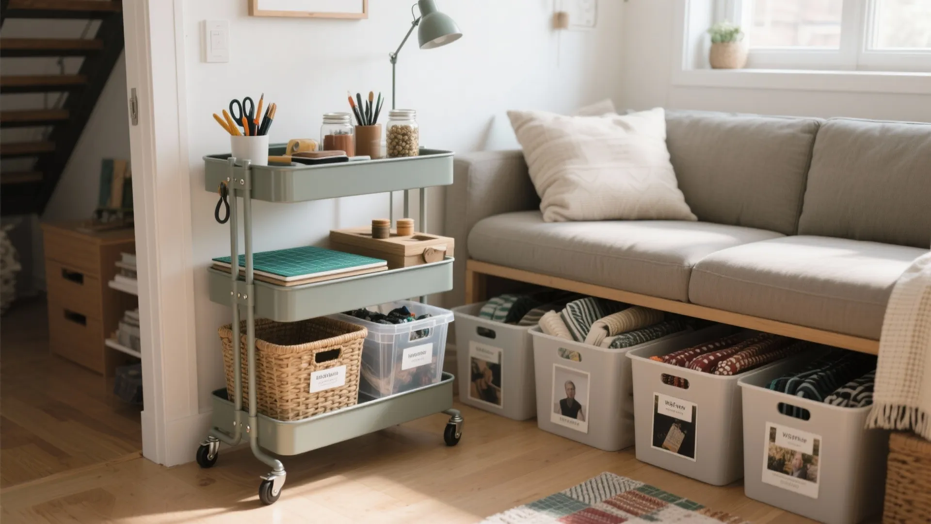 Under-bed and rolling cart combo