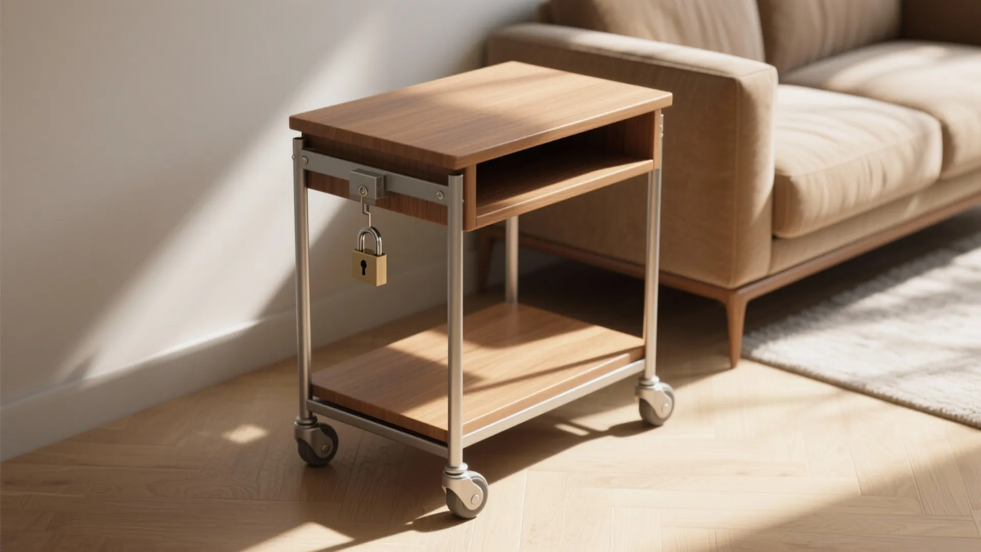 4. Narrow rolling desks and compact carts