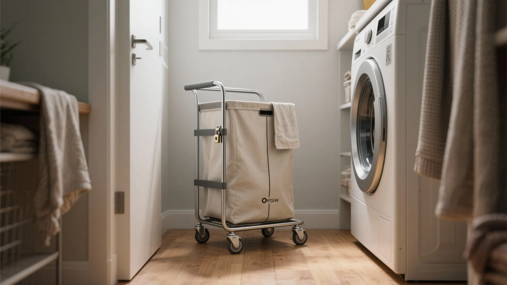 4. Narrow rolling hampers and caddies