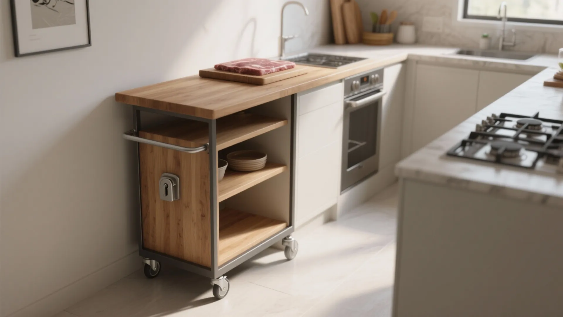 5. Multi-use islands and rolling carts