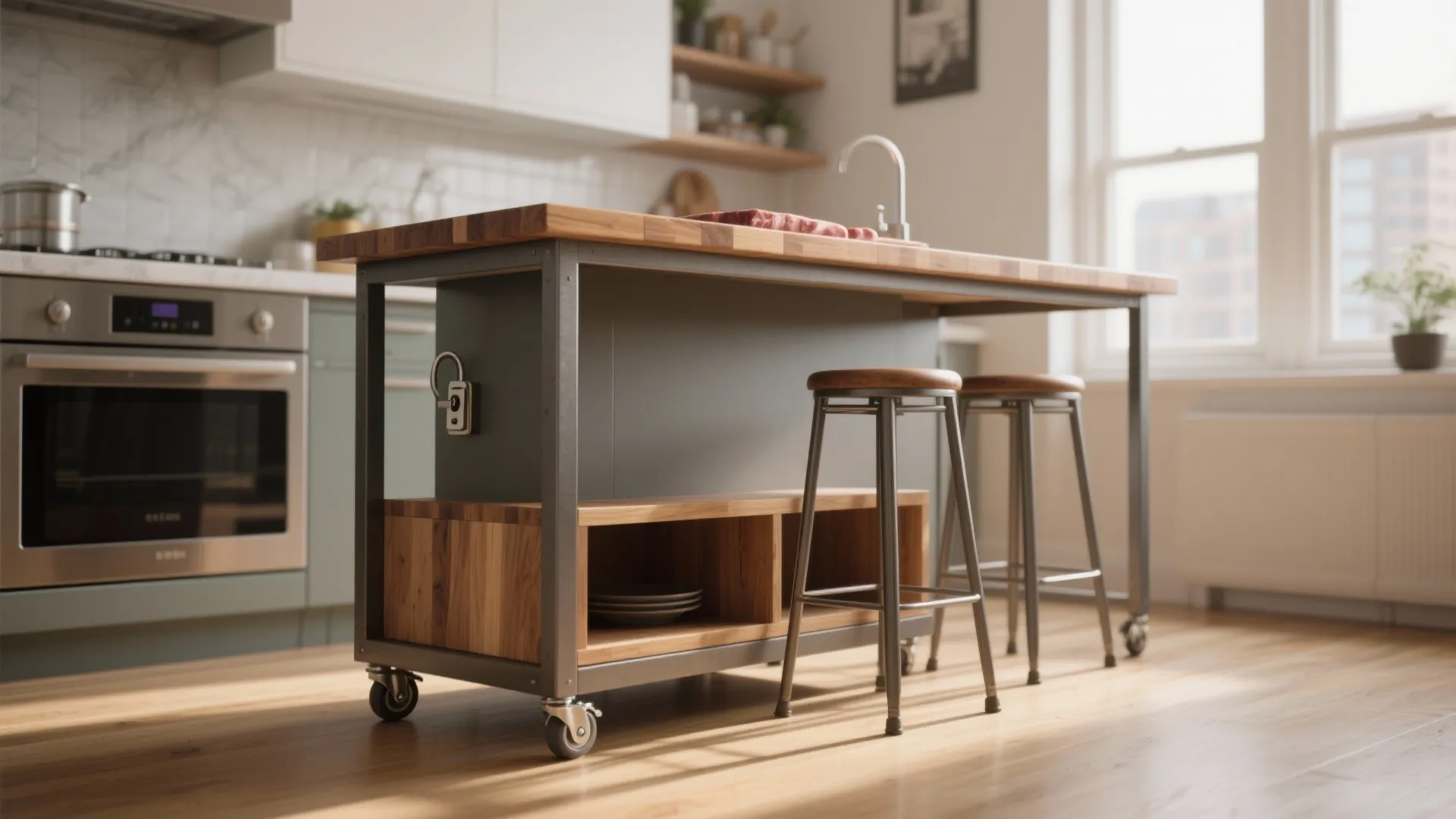 2. Rolling counter-height island