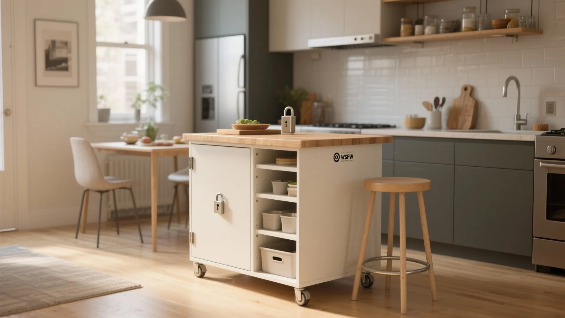 3. Integrate multifunctional islands or rolling carts