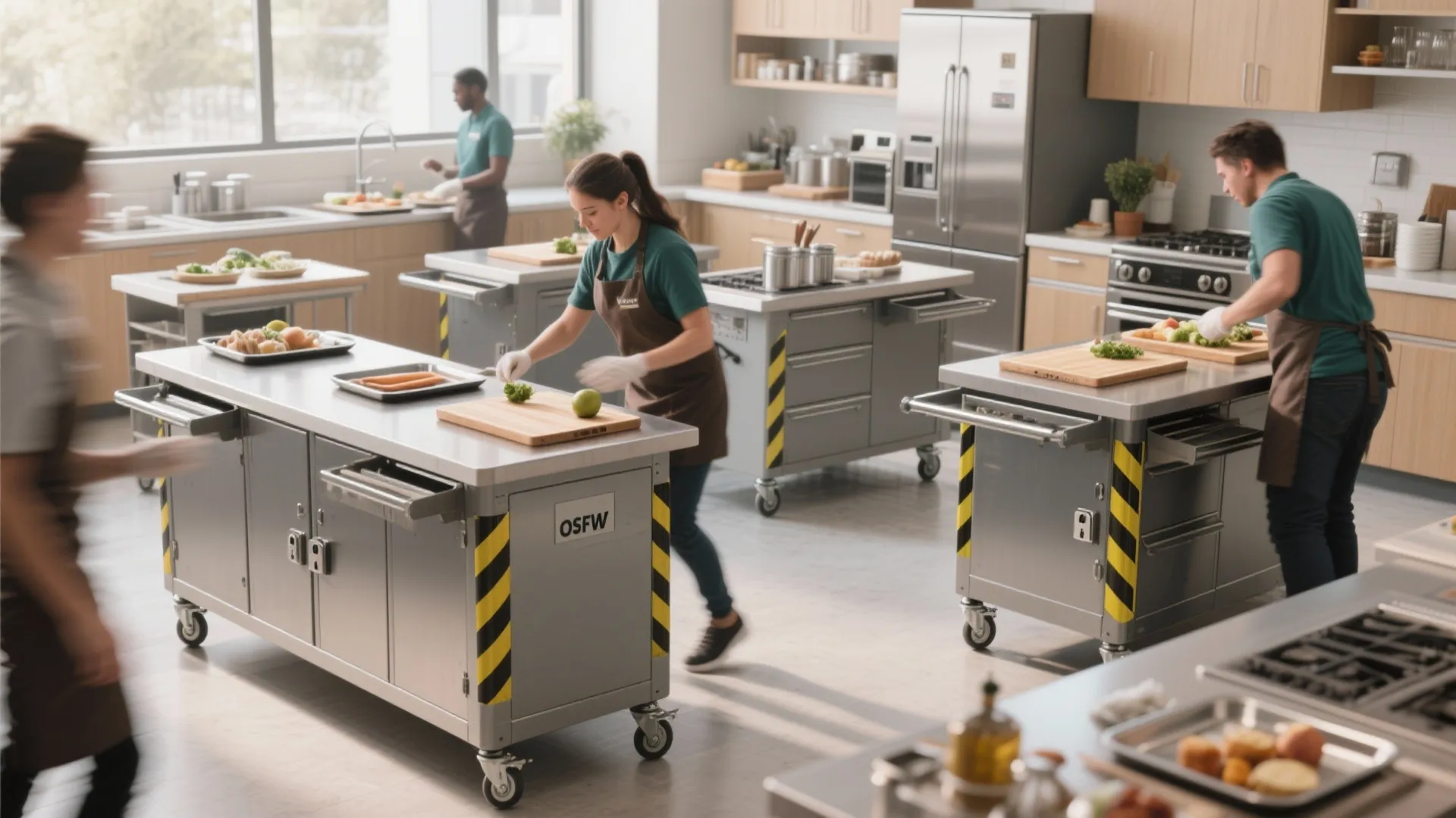 3. Mobile workstations and rolling islands