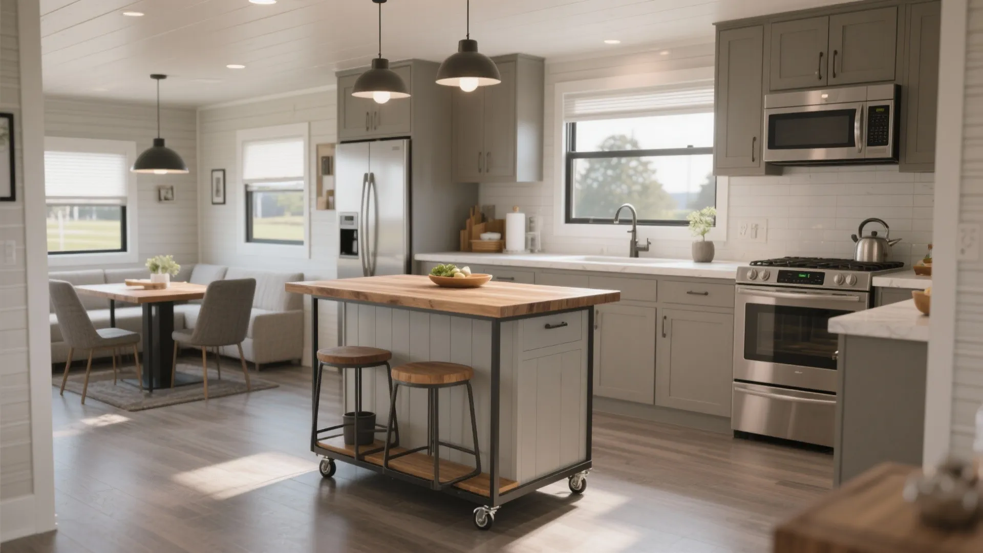 2. Add a Kitchen Island for Functionality