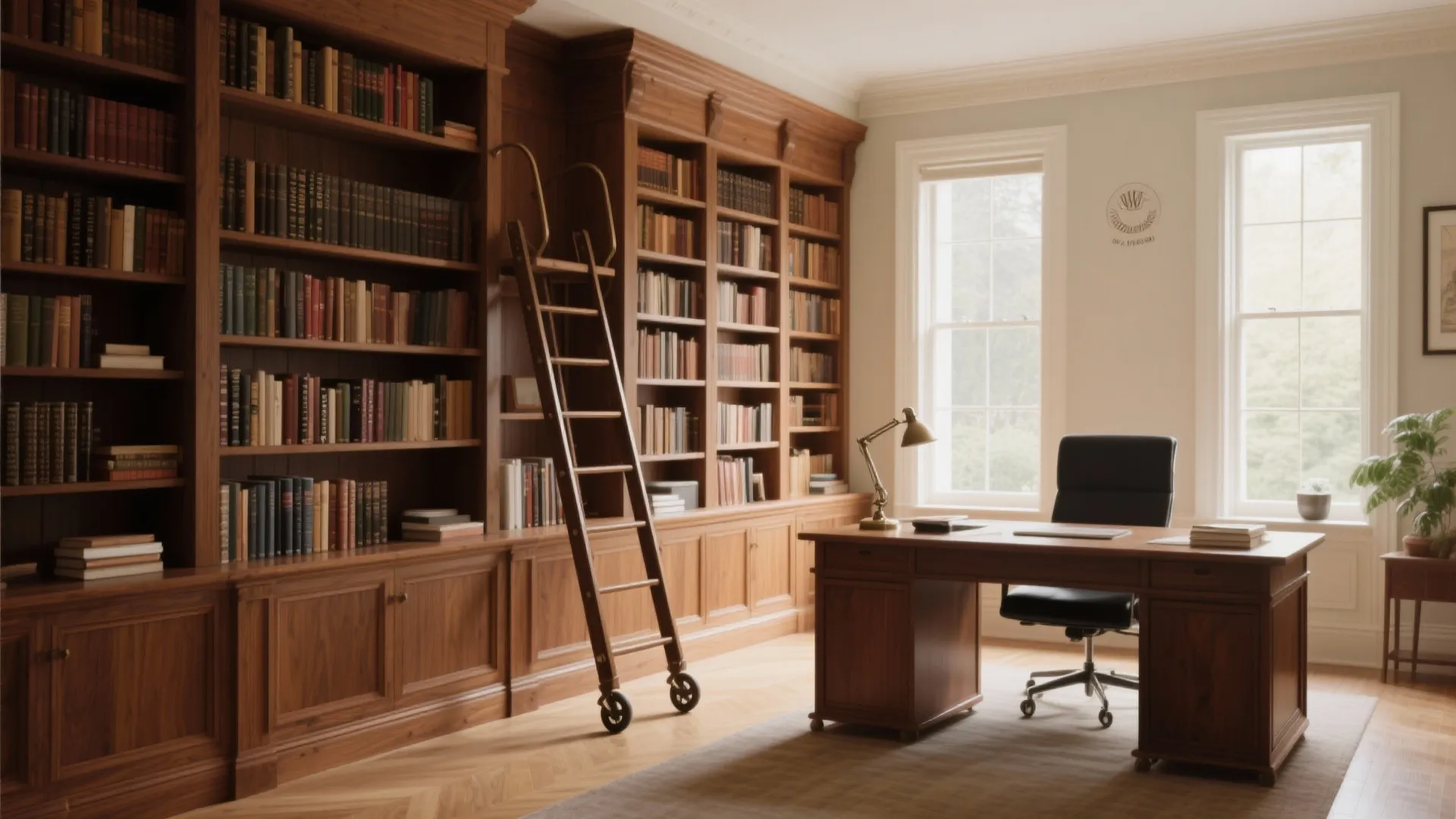 10. Rolling Ladder for High Shelves