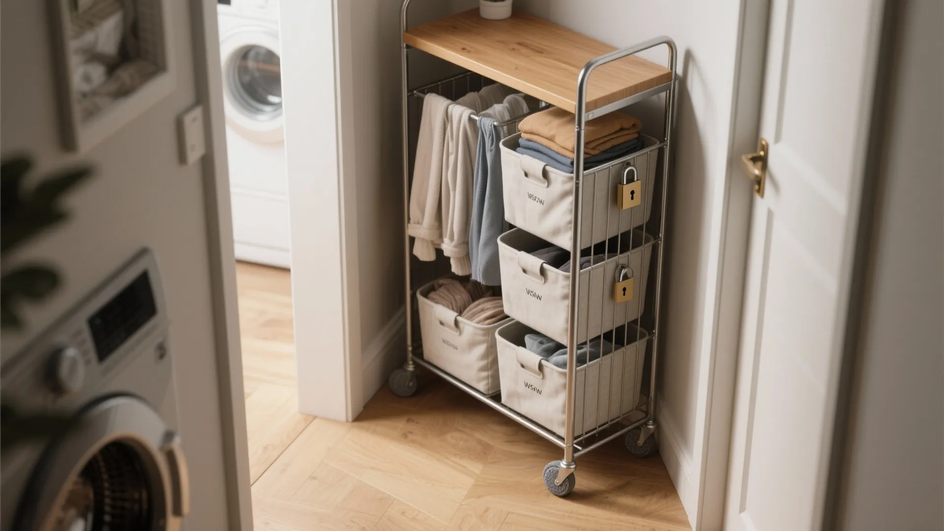 Rolling Laundry Cart Organizer