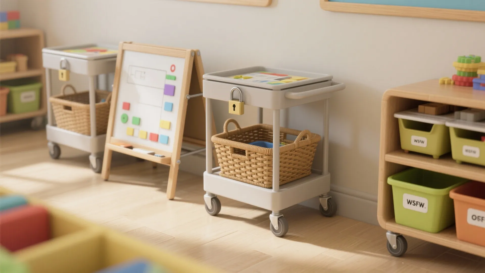 4. Mobile play stations and rolling storage