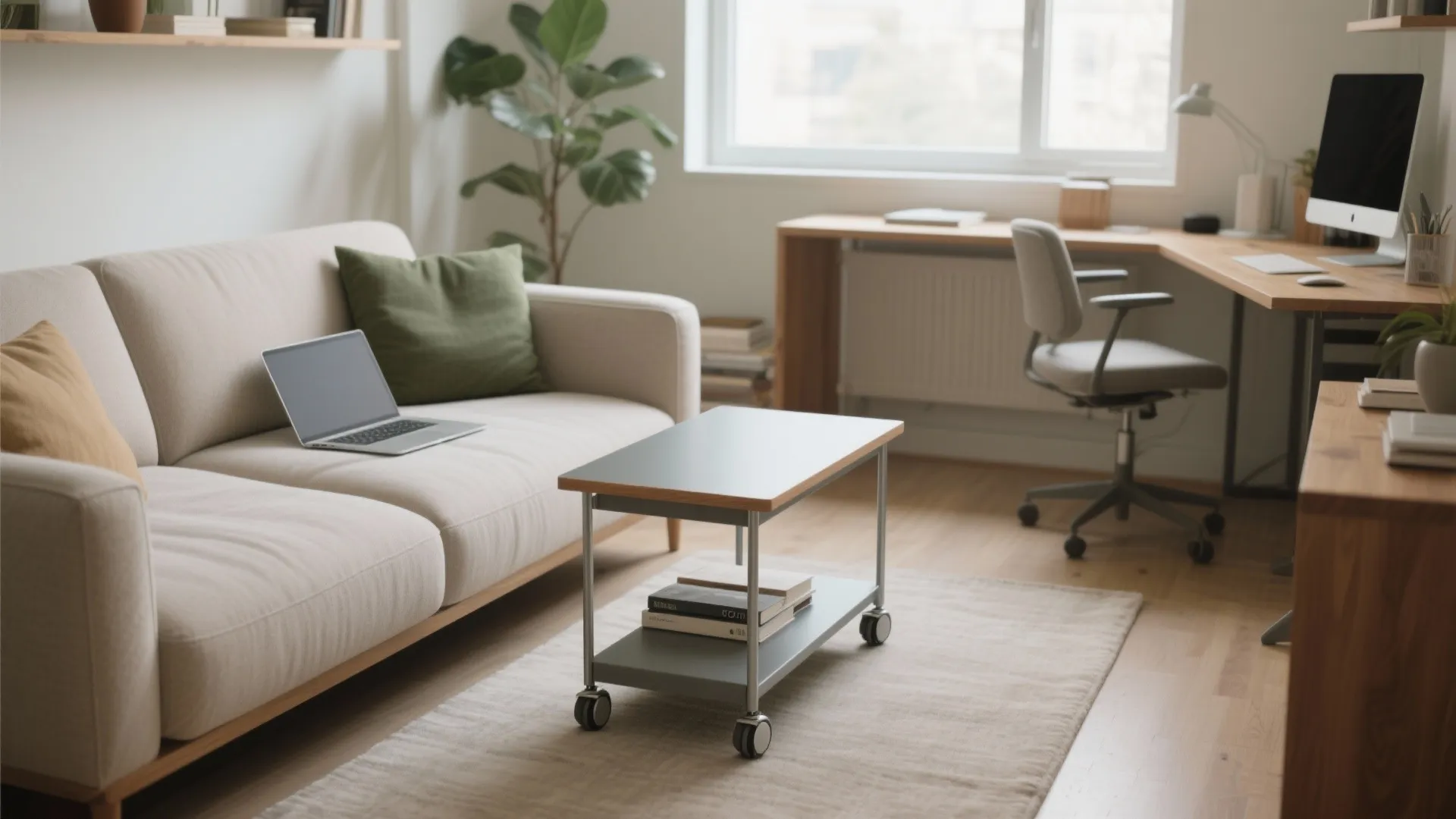 Small Table with Wheels: Transform Any Space Effortlessly: 1 Minute to Upgrade Mobility & Functionality at Home or Office