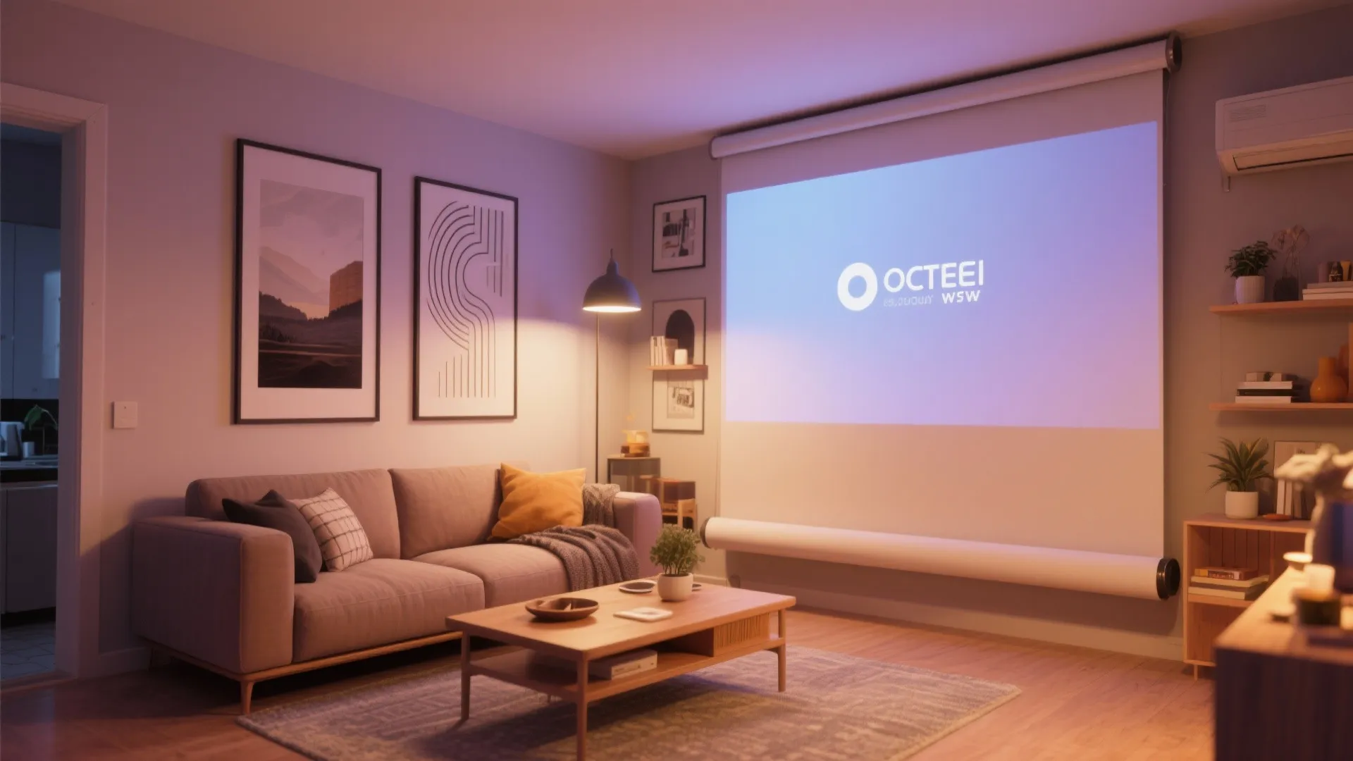 9. Roll-Up Fabric Screen Behind Art