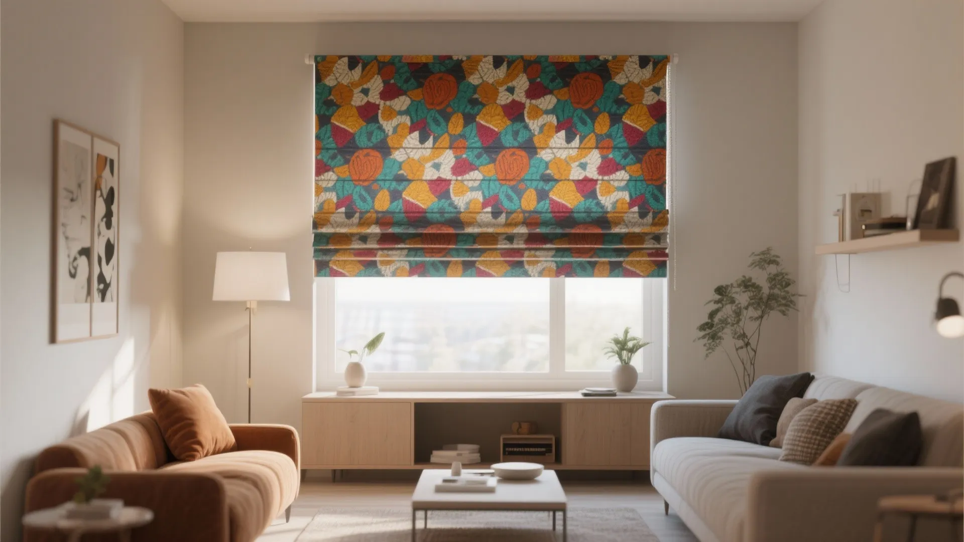 5. Roman Blinds with Bold Prints