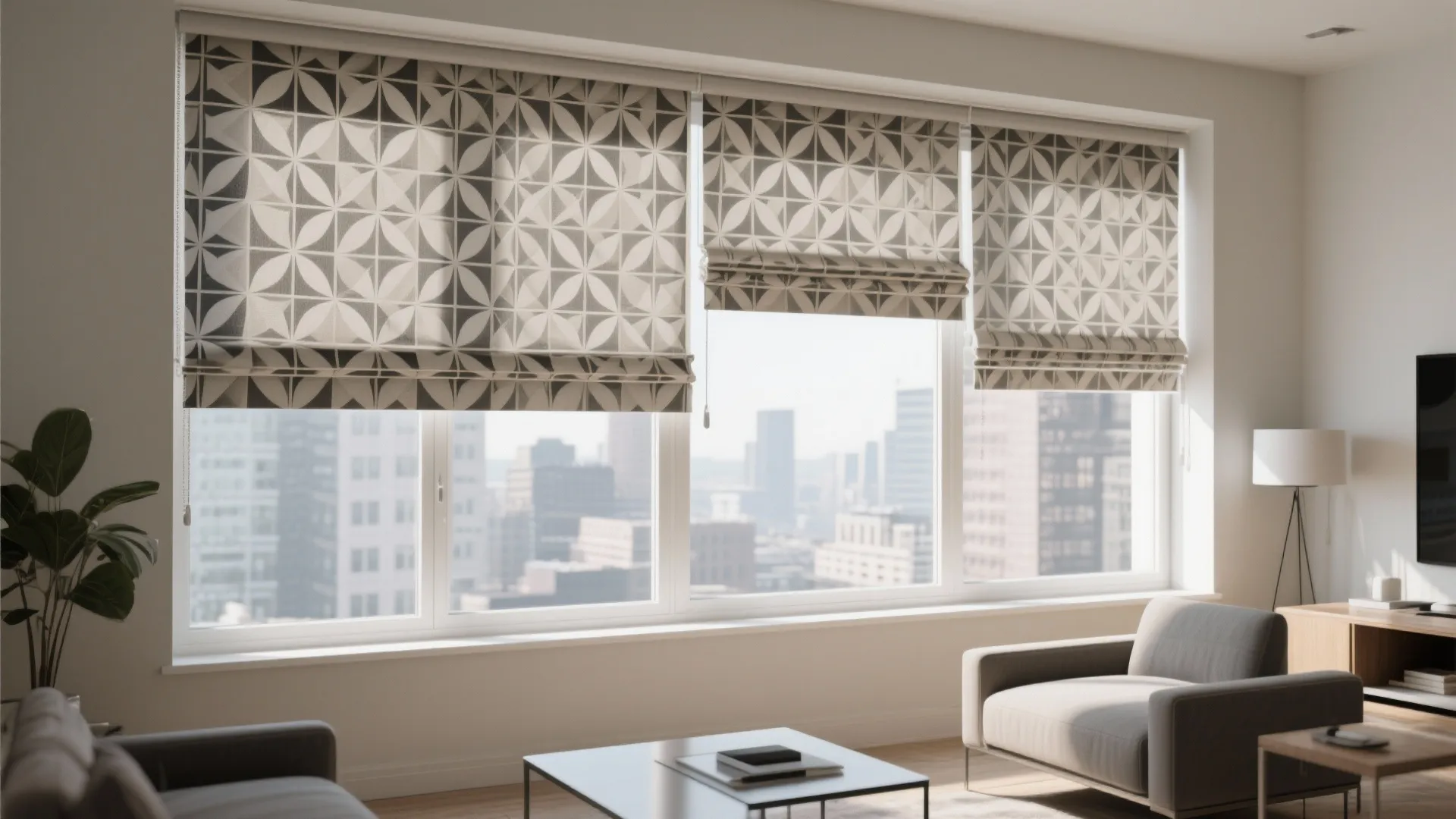 Roman Blinds with Modern Patterns