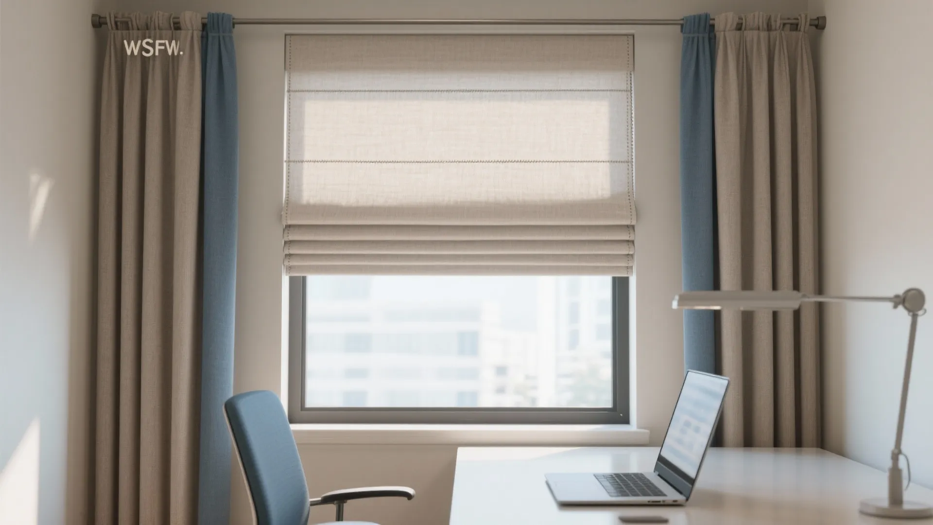 Idea 2: Tailored Roman shades with narrow side panels