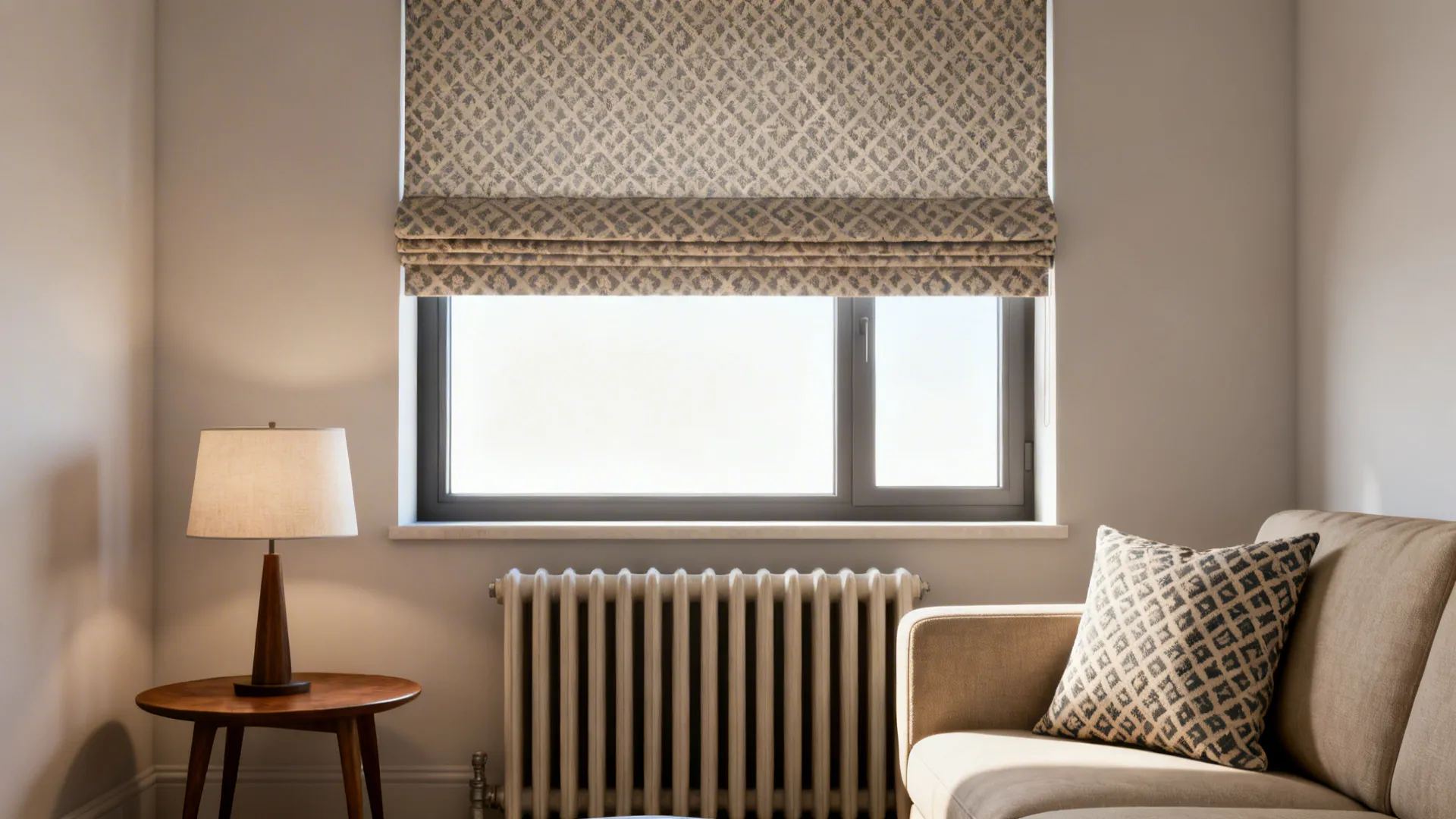 2. Patterned Roman Shades for Texture