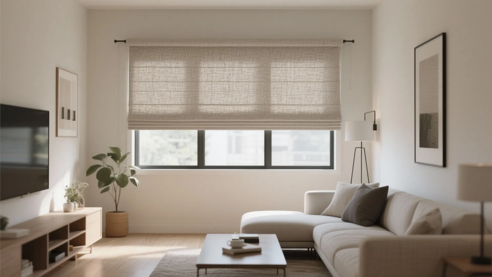 3. Roman Shades for Clean Lines