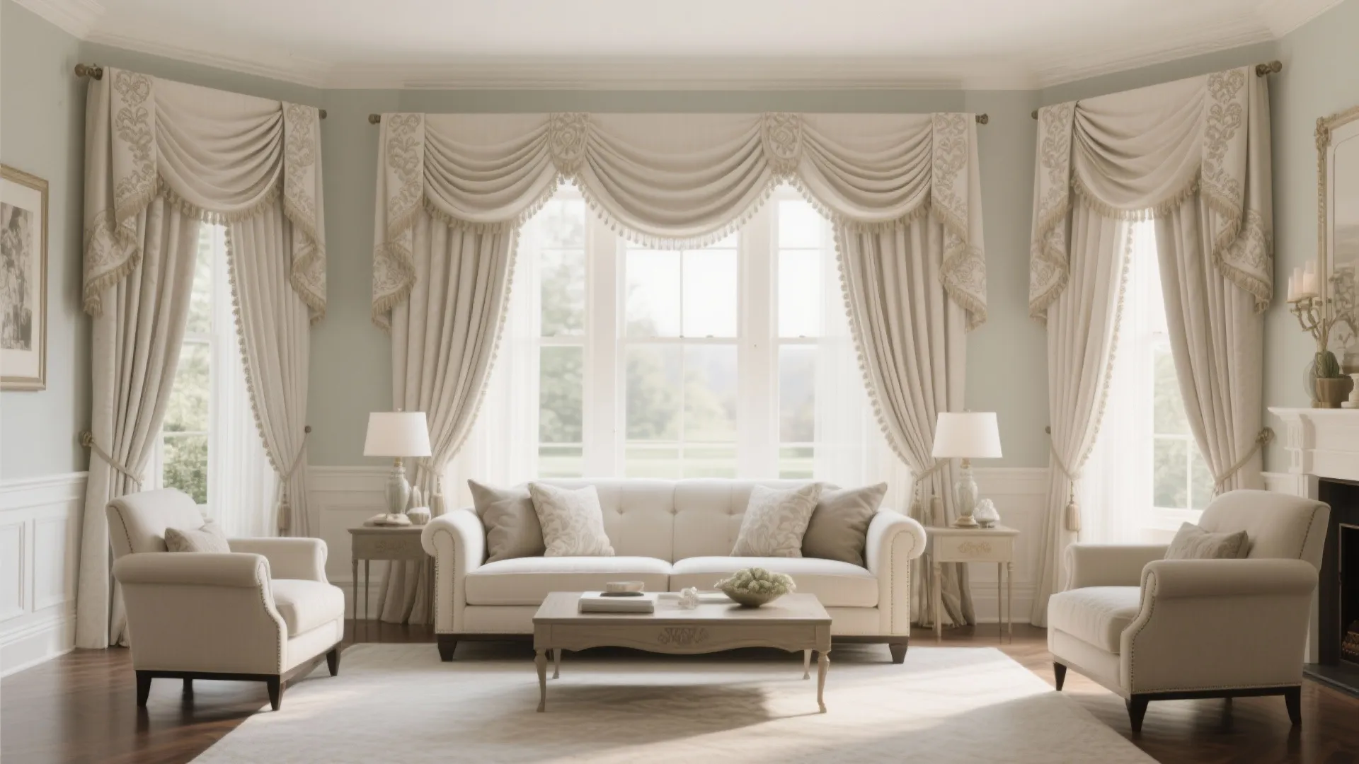 Roman Shades with Side Panels