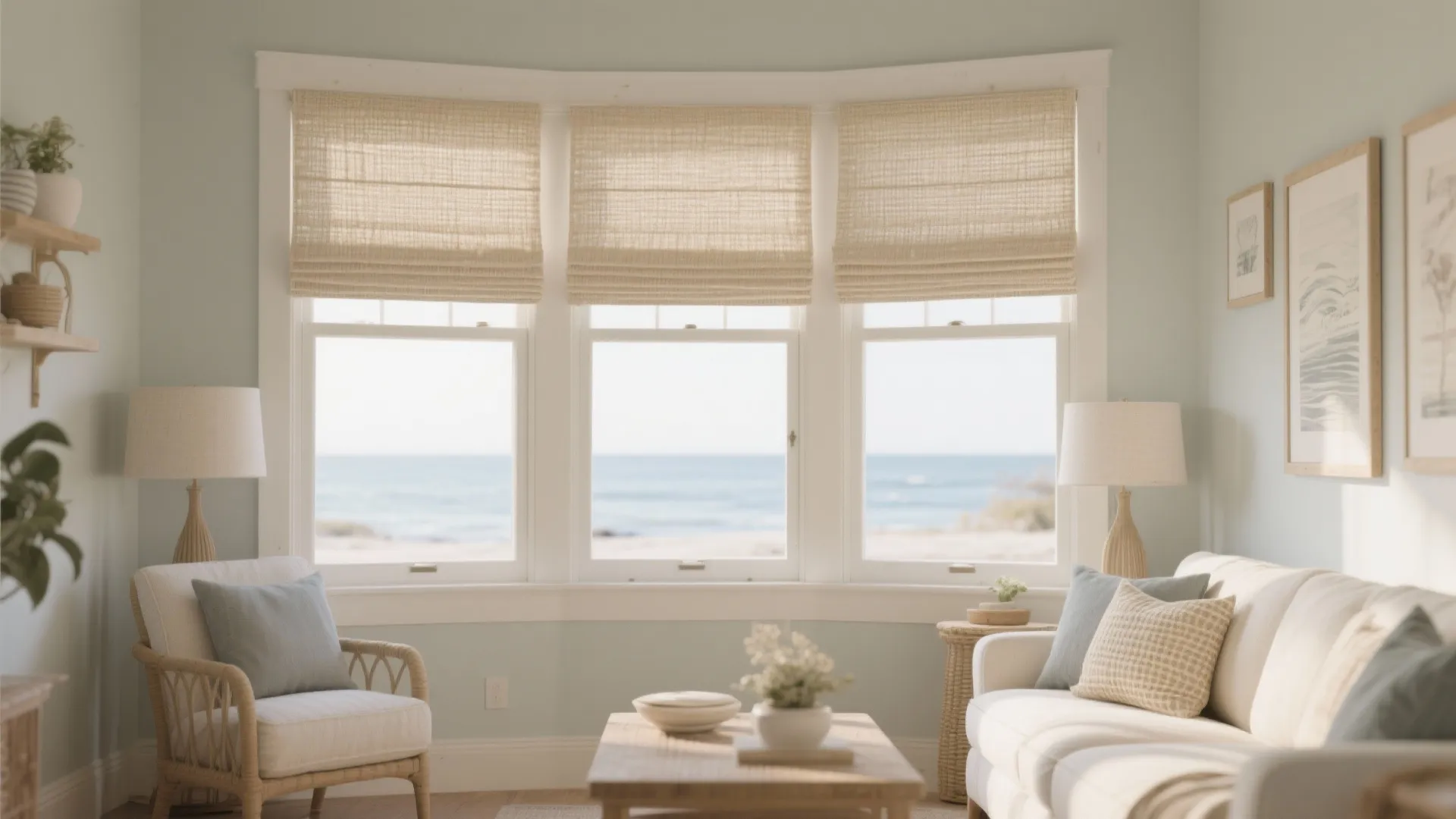 Roman Shades with Textured Fabric