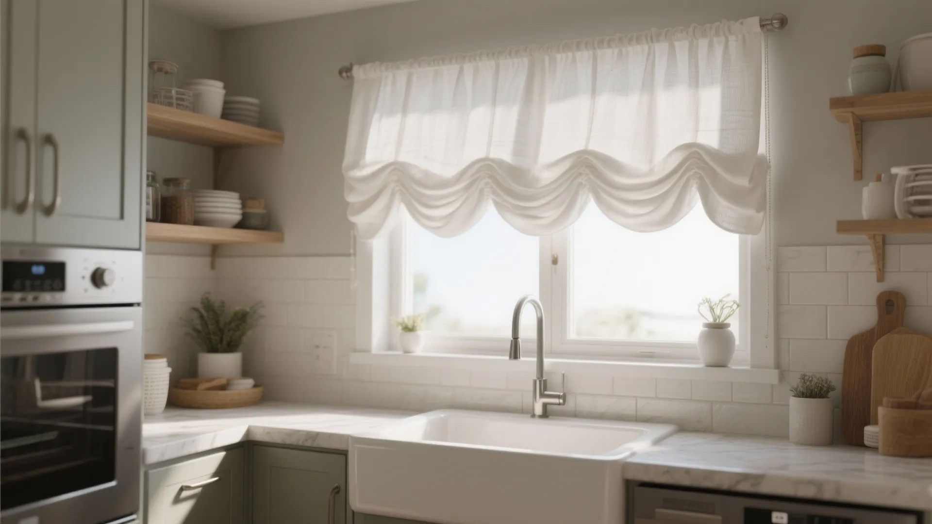1. Roman Shades with Washable Fabric
