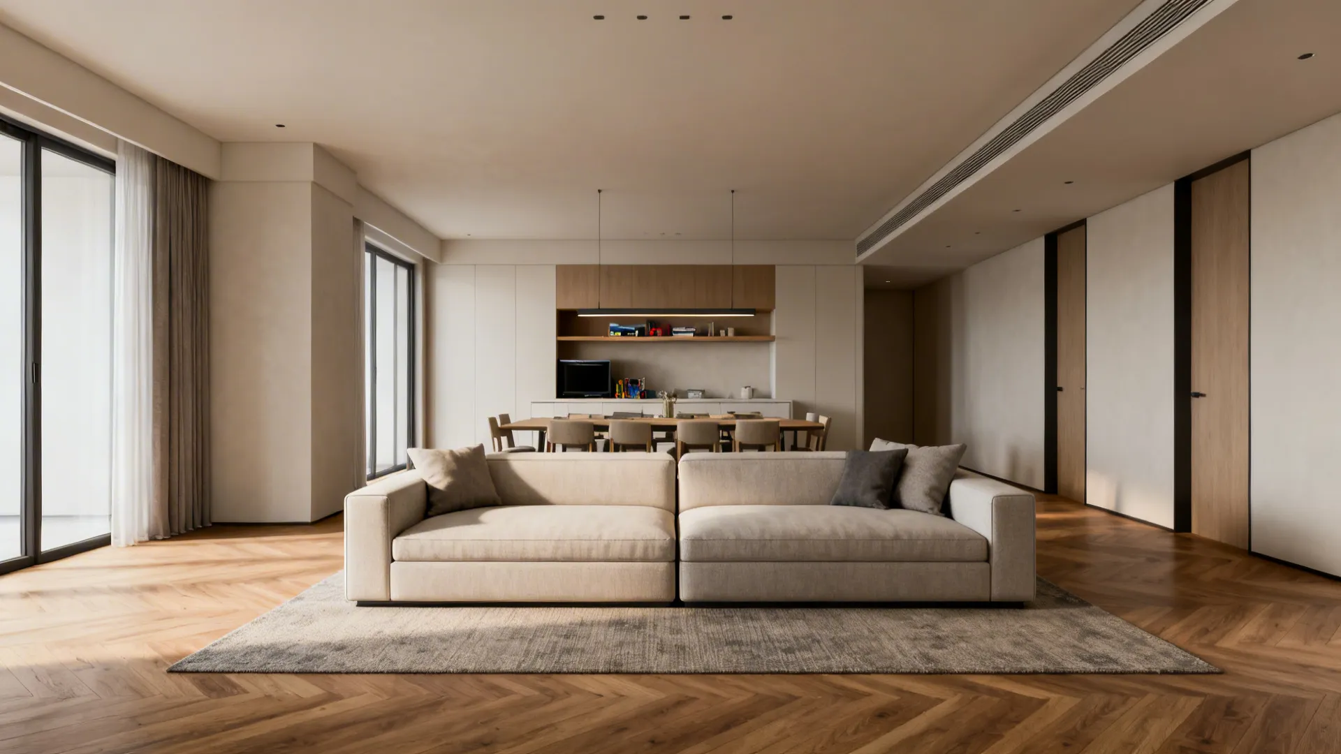 3. Create zones with a sectional as a room divider
