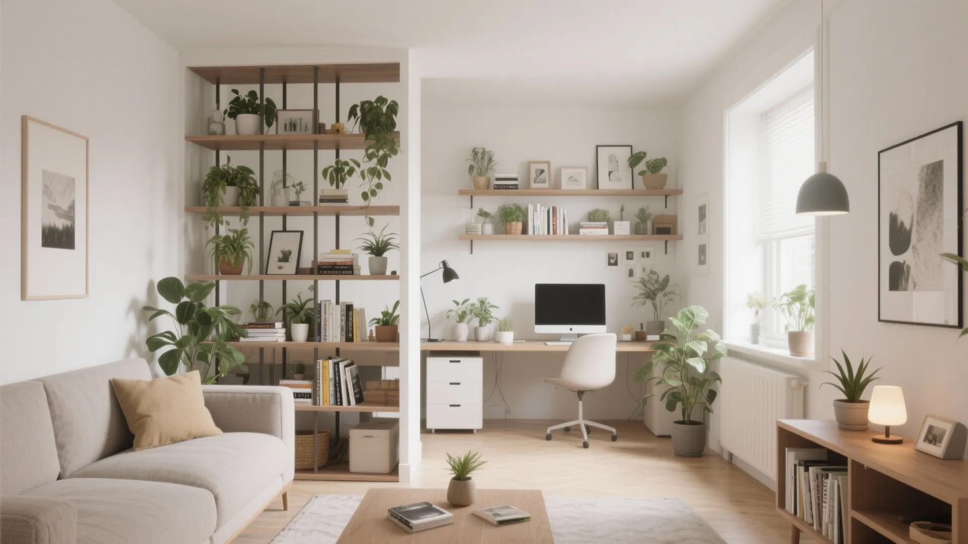 Room Divider with Shelving