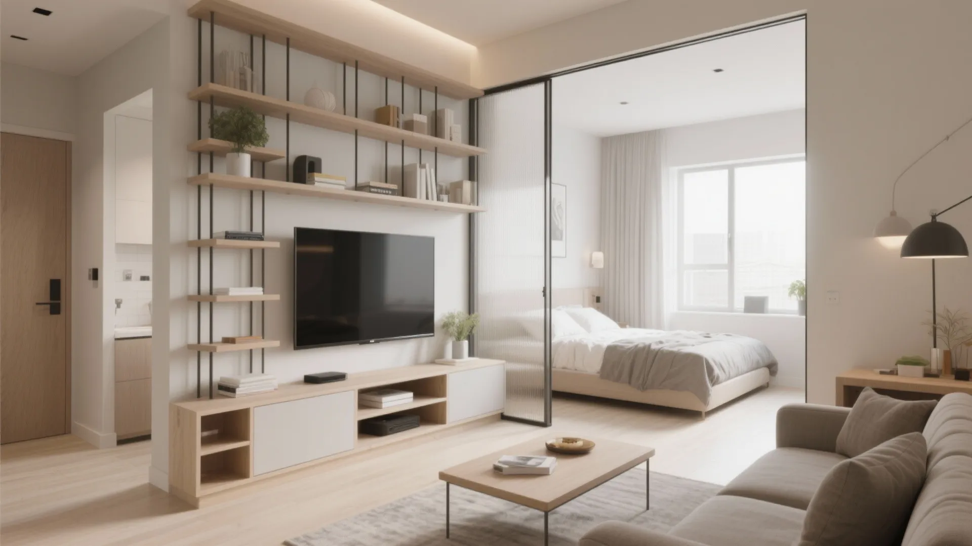 9. Room-Dividing TV Unit