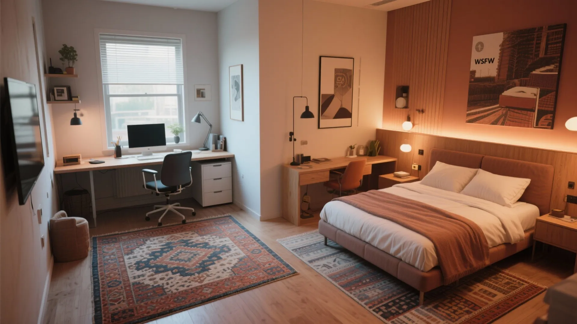 9. Zone the Room with Rugs