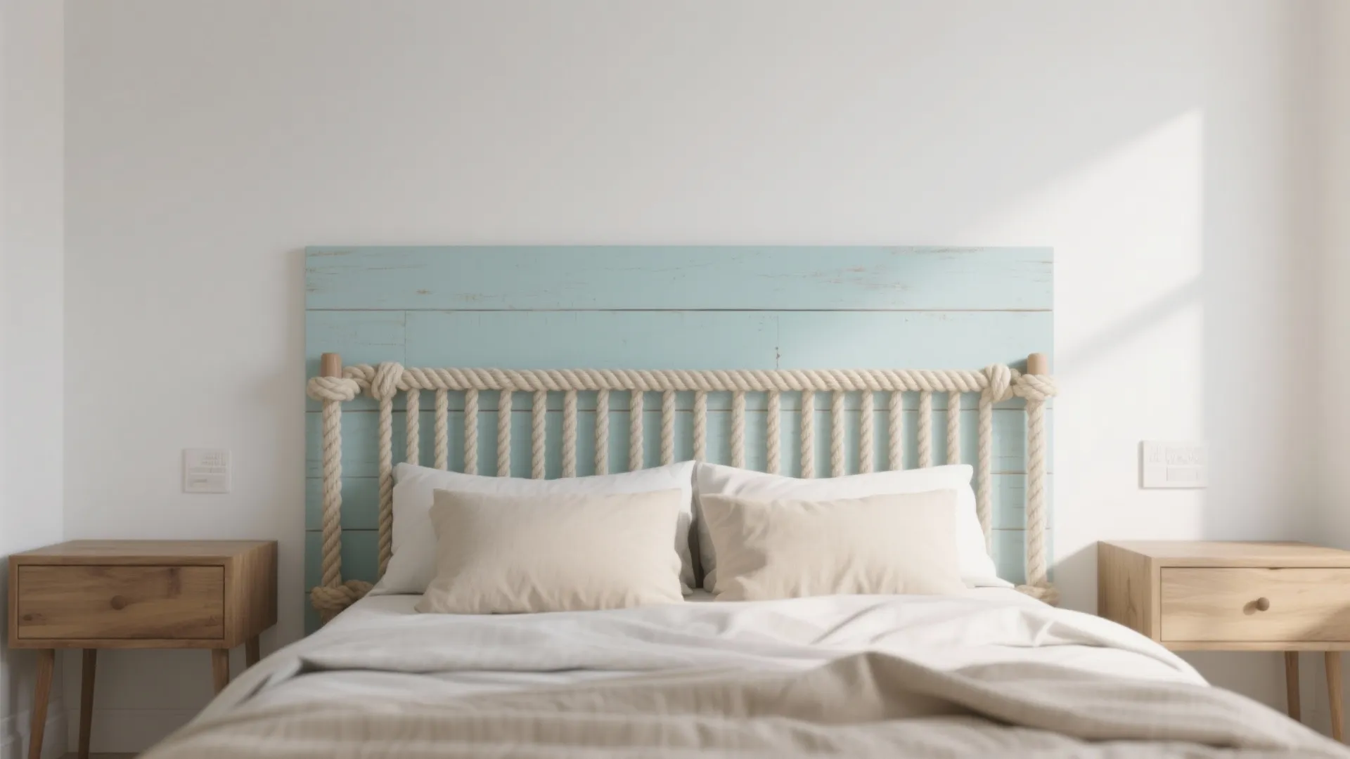 Coastal Rope Headboard Feature Wall