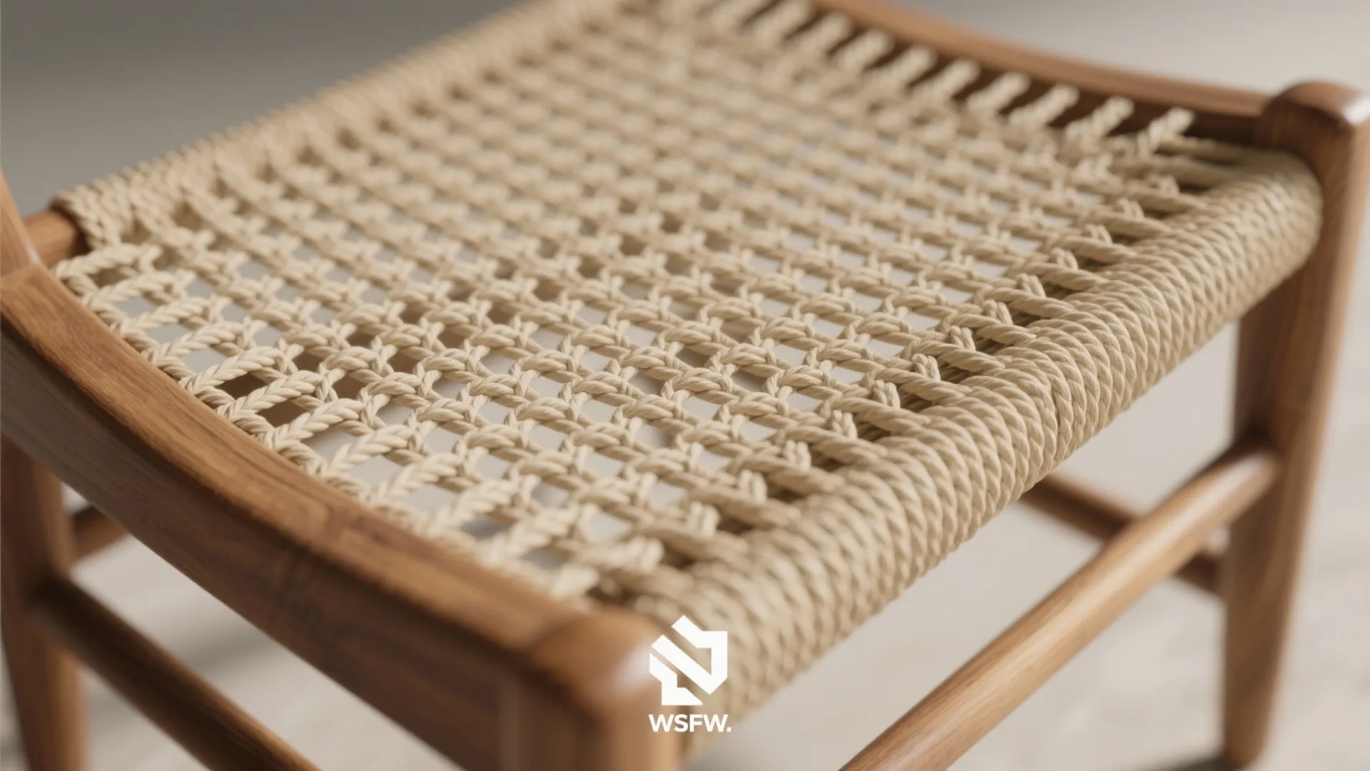 Mixed Wood-and-Rope Accent Chair