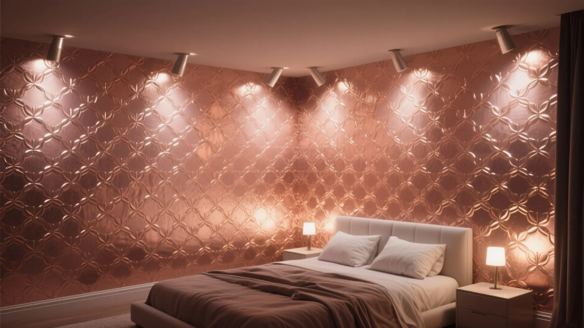 2. Rose Gold Metallic Pattern with Spot Lighting
