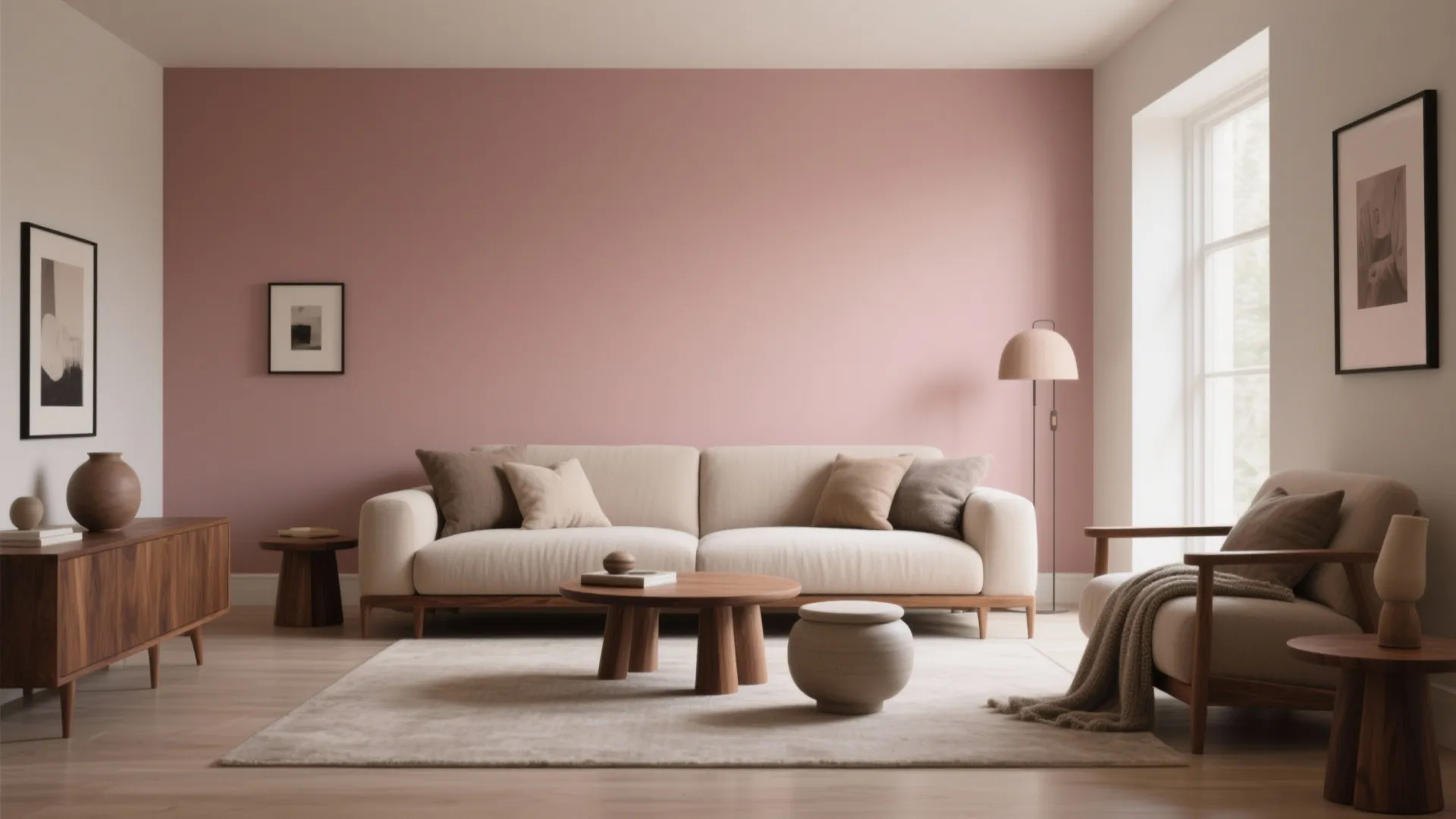 Dusty Rose + Mushroom + Charcoal Accents (Soft Contemporary)