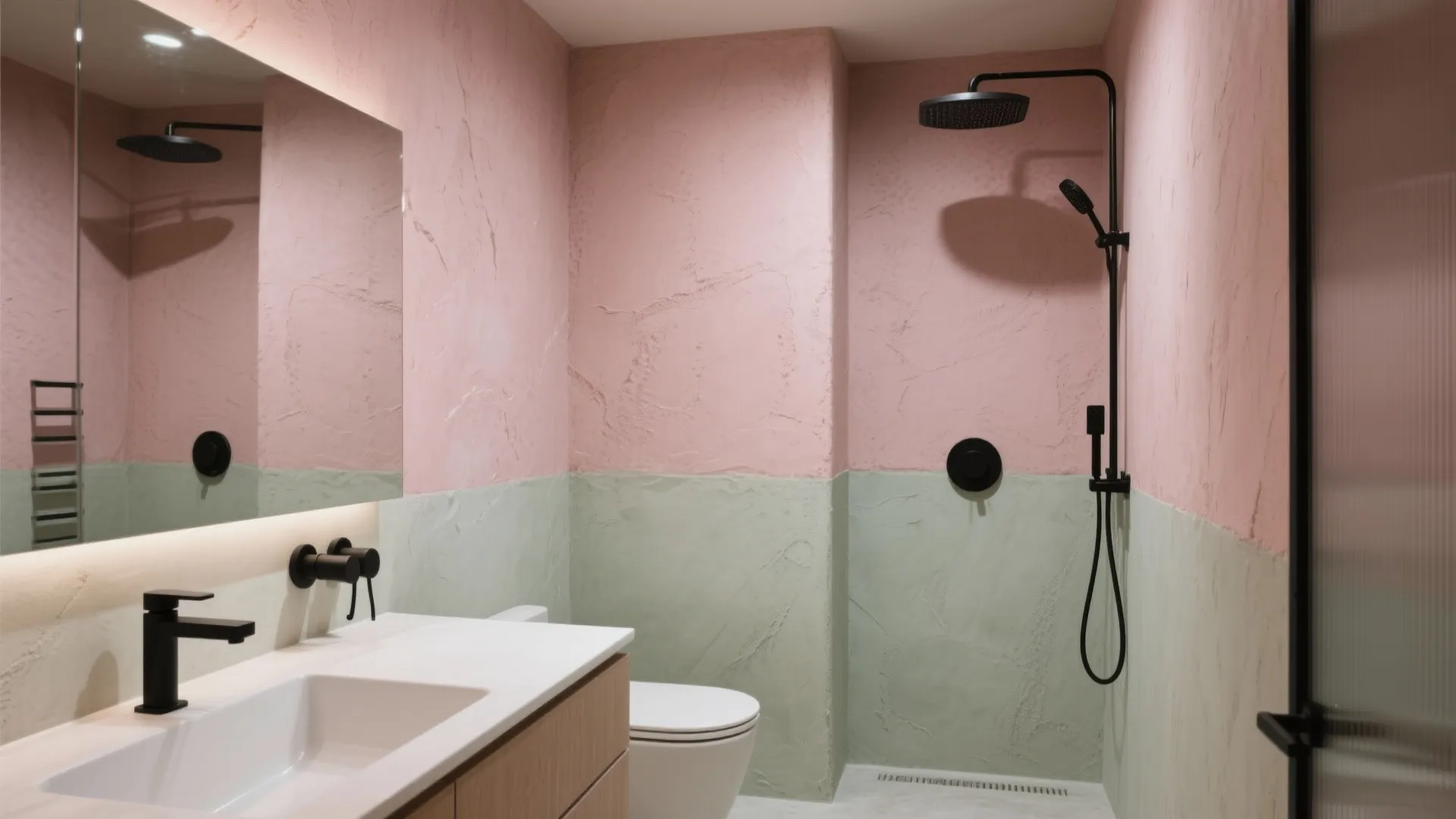 Rose-Tinted Plaster or Microcement Walls