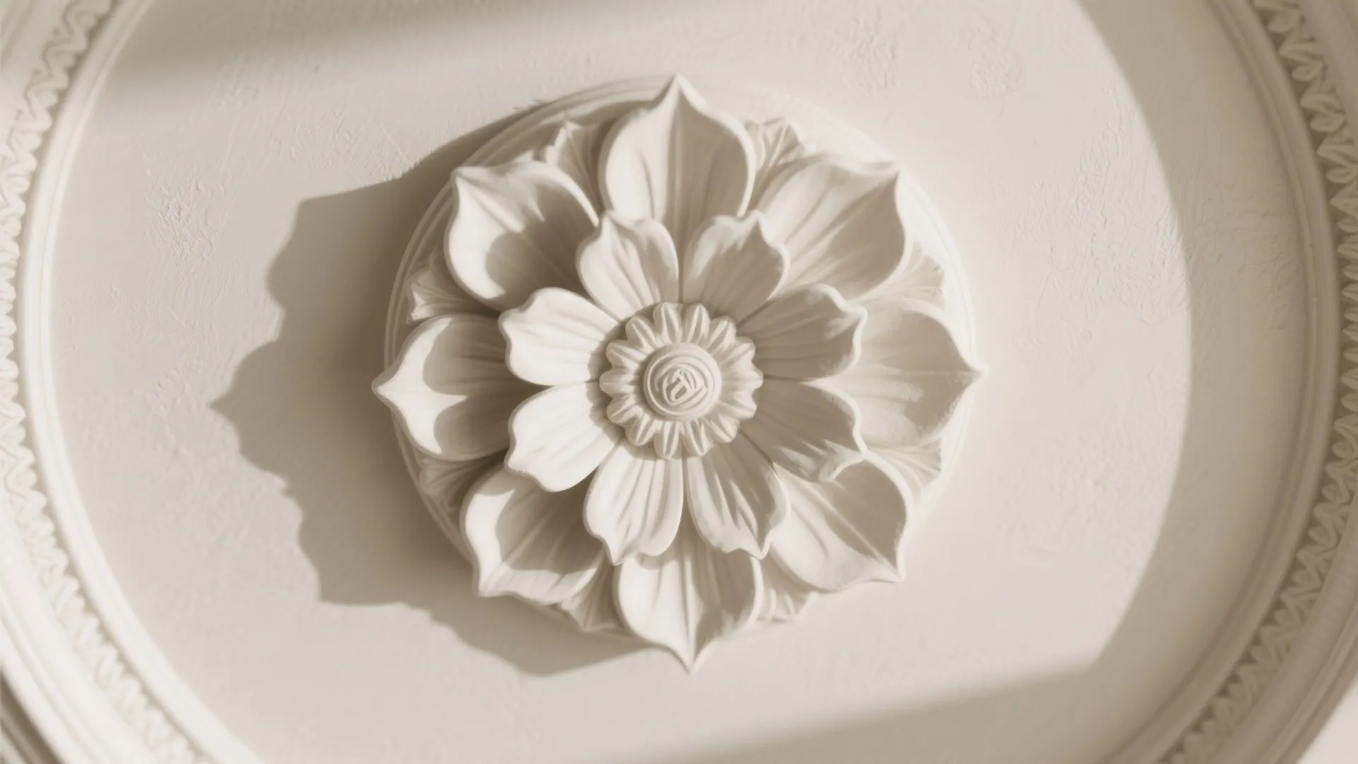 Plaster Rosettes with Floral Relief