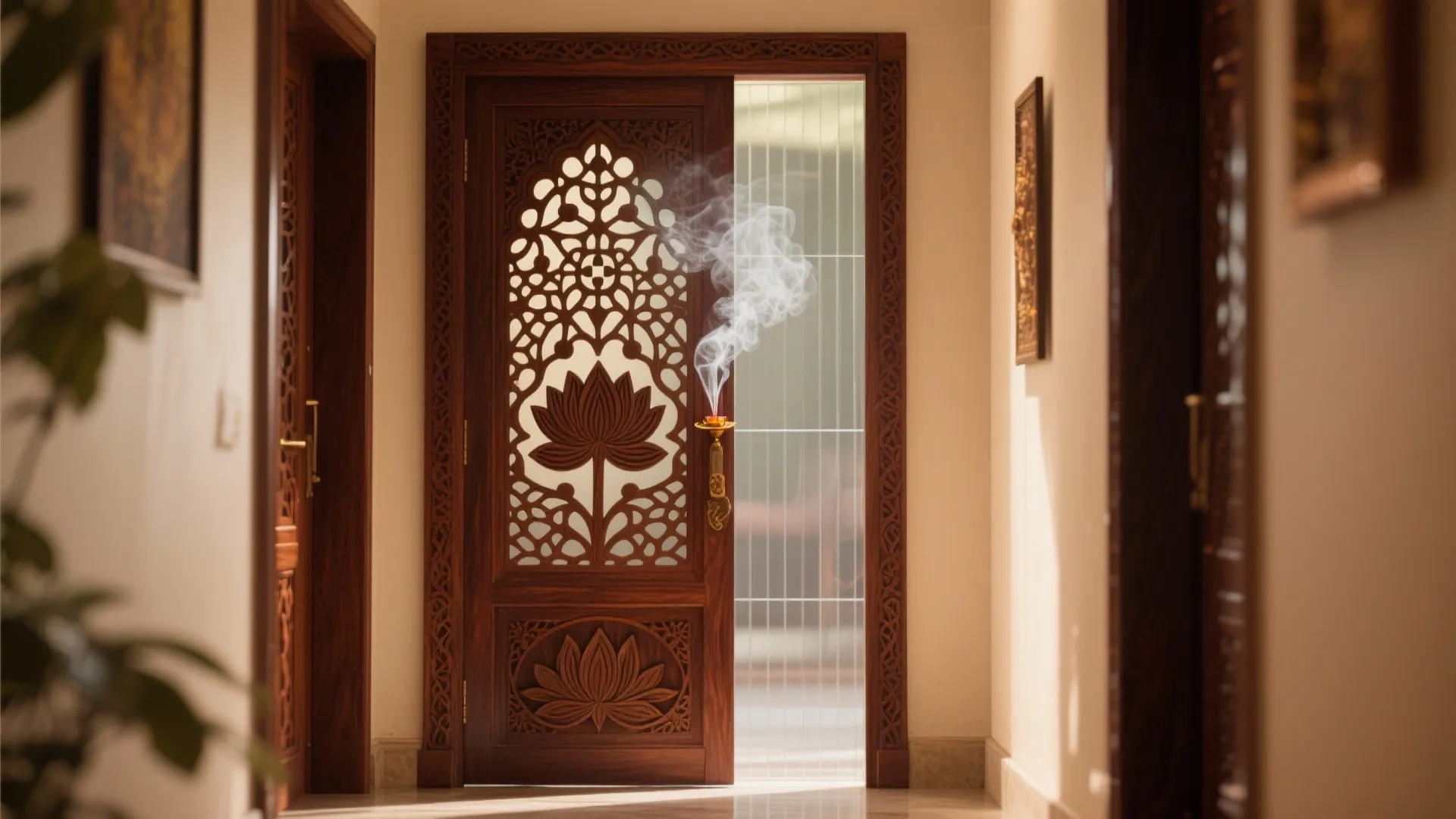 2. Rosewood Jali with Lotus Cutwork