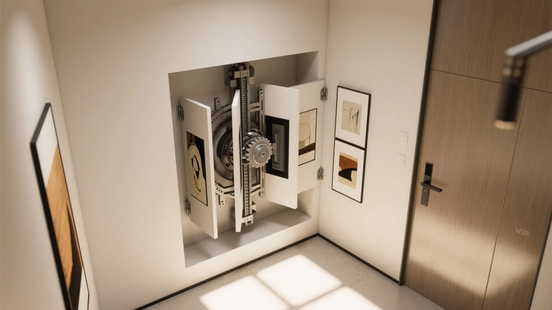 10. Rotating Art Panels within Niches