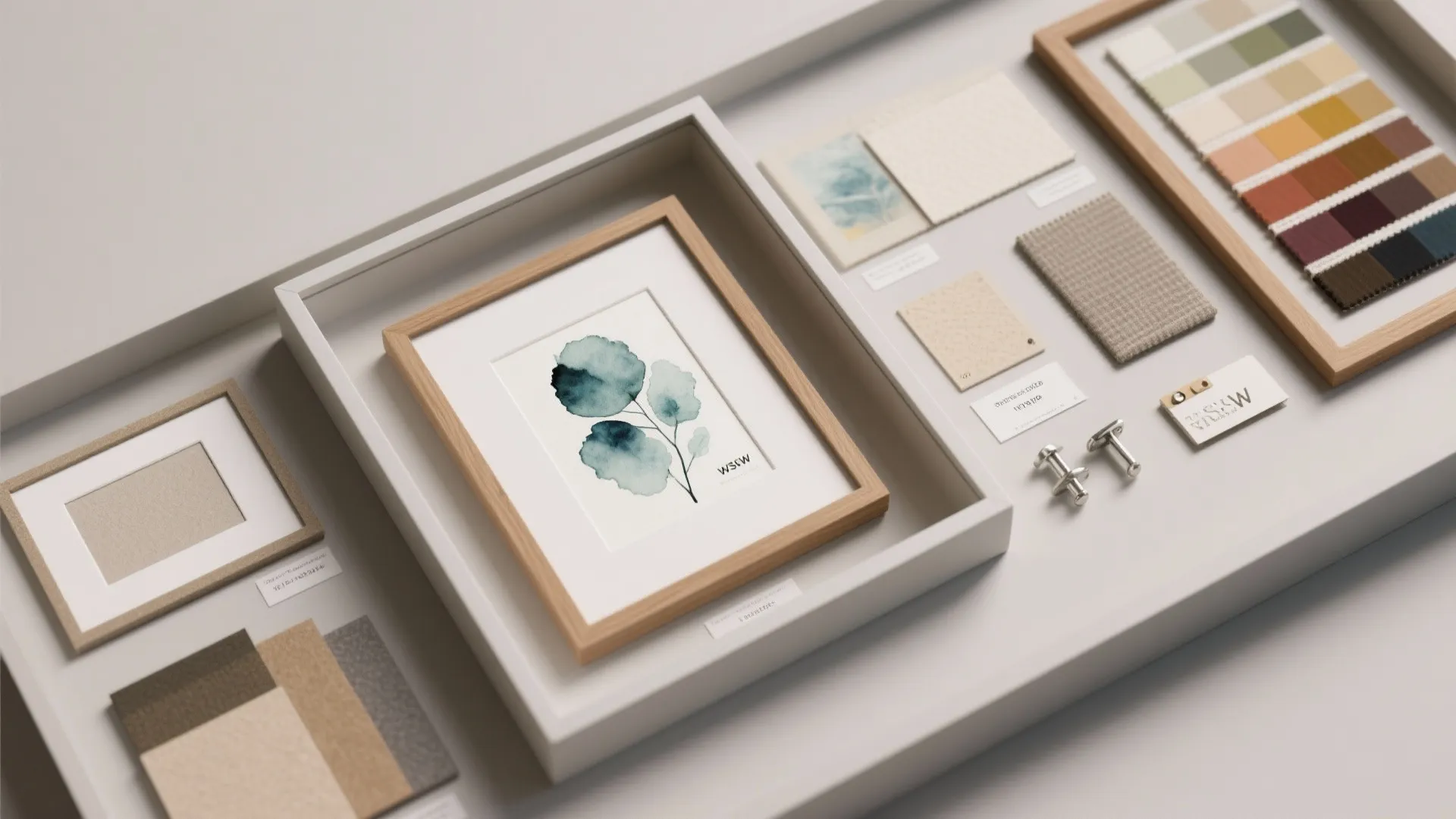 4. Framed sketchboard with rotating prints