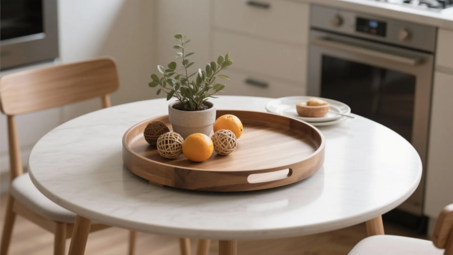 Rotating tray with seasonal accents