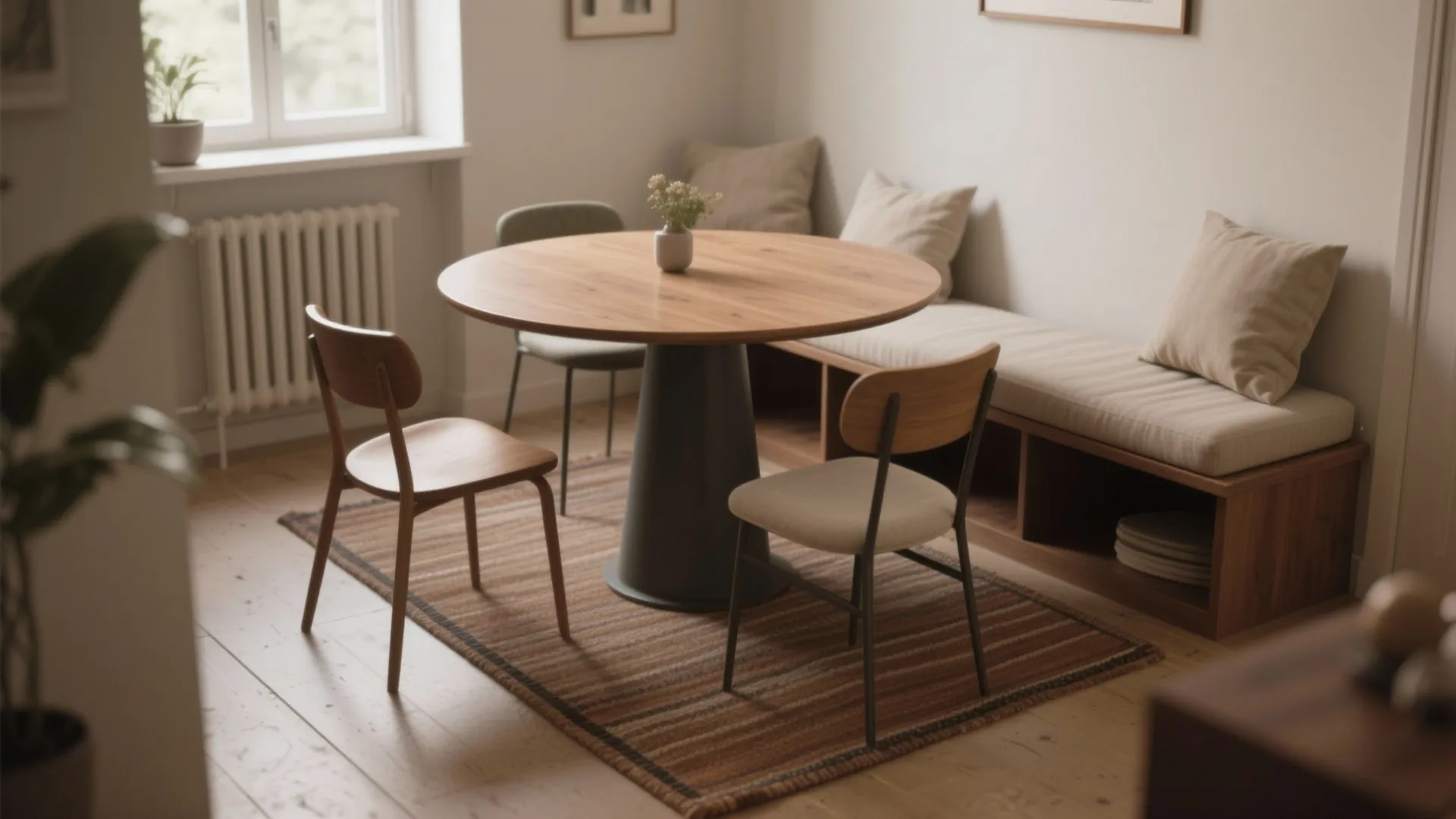 Idea 2: Round tables and asymmetrical seating
