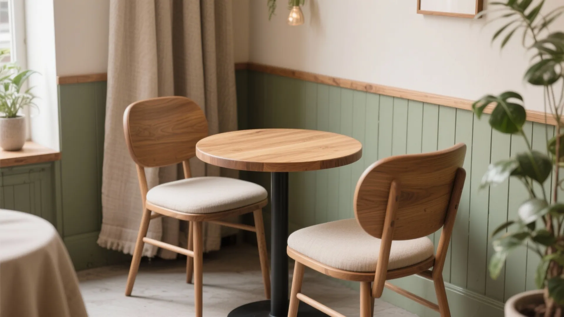 2. Small Round Bistro Table to Soften the Space