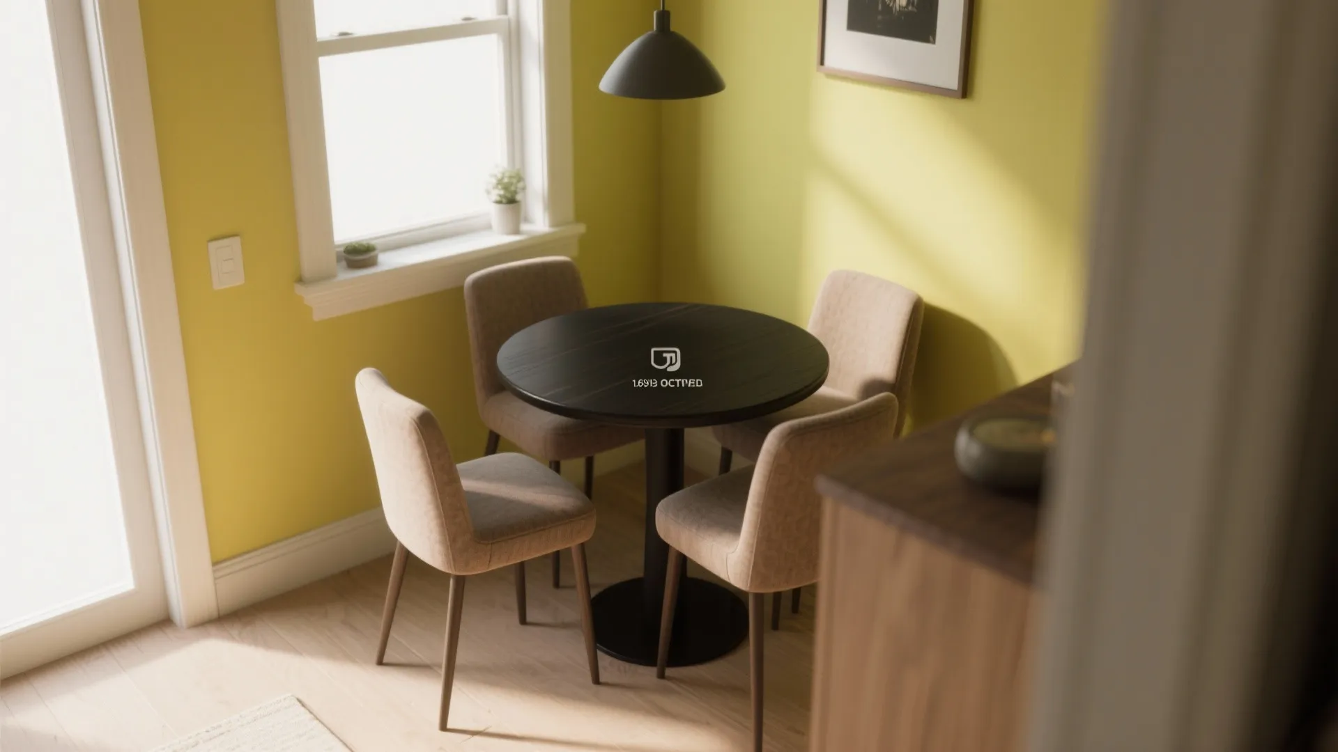5. Round Black Table for Tight Corners
