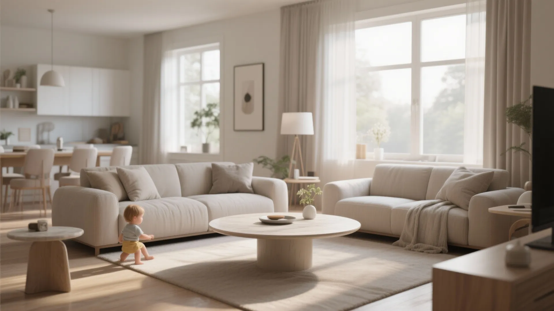 7. Round coffee tables for better flow