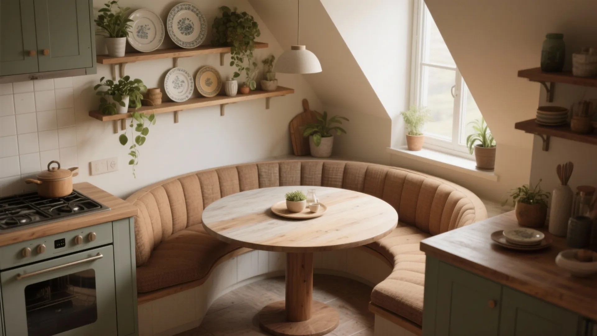 3. Round table in a compact corner